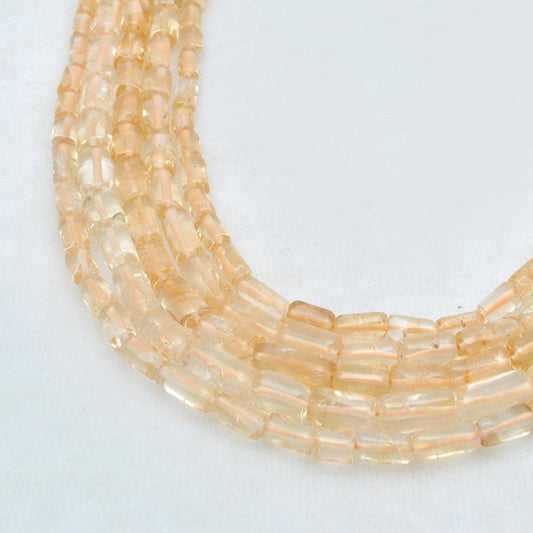 Natural Citrine Tube Shape Gemstone Beads 16 inch Strand