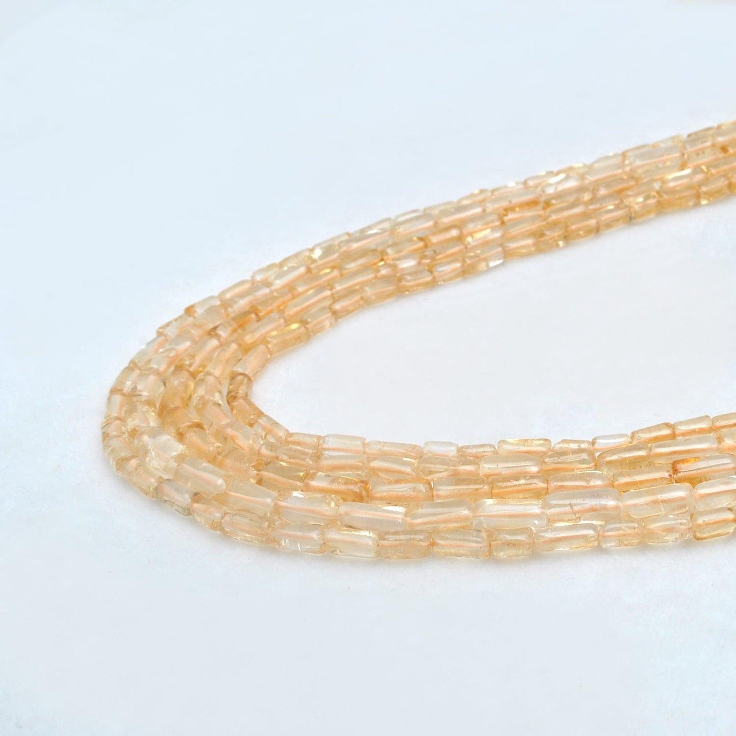Natural Citrine Tube Shape Gemstone Beads 16 inch Strand
