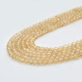 Natural Citrine Plain Round Shape Gemstone 13.5 inch Strand