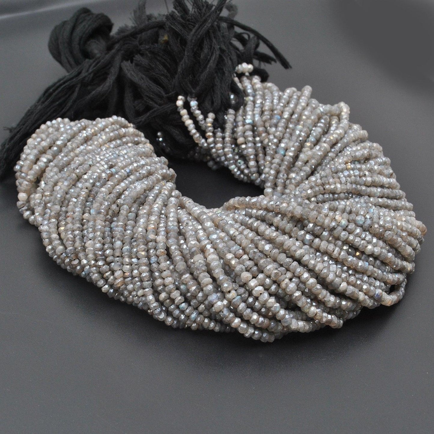 Labradorite Rondelle faceted Gemstone 13 inch Strand