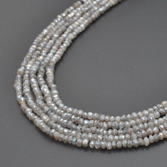 Labradorite Rondelle faceted Gemstone 13 inch Strand