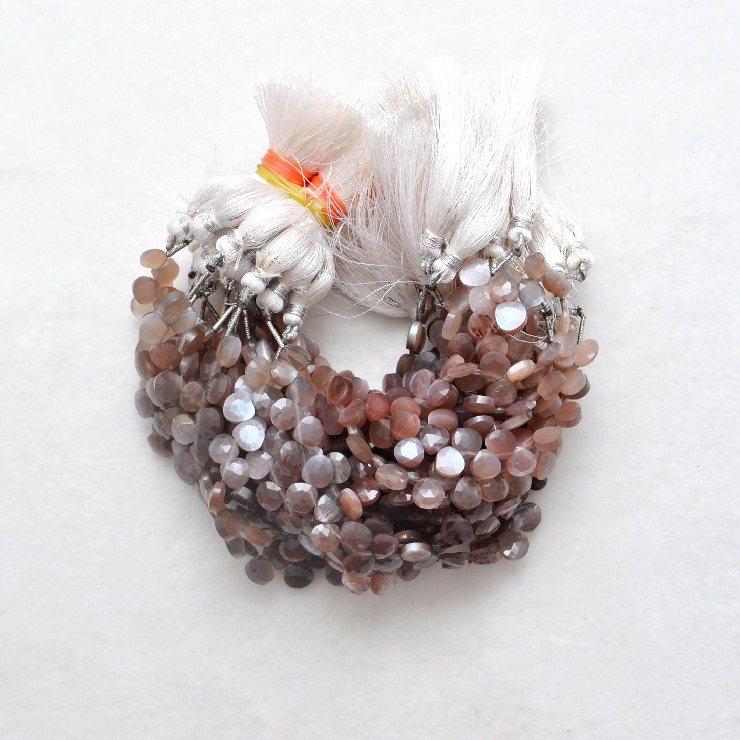 Natural Chocolate Moonstone Faceted Heart Gemstone Beads