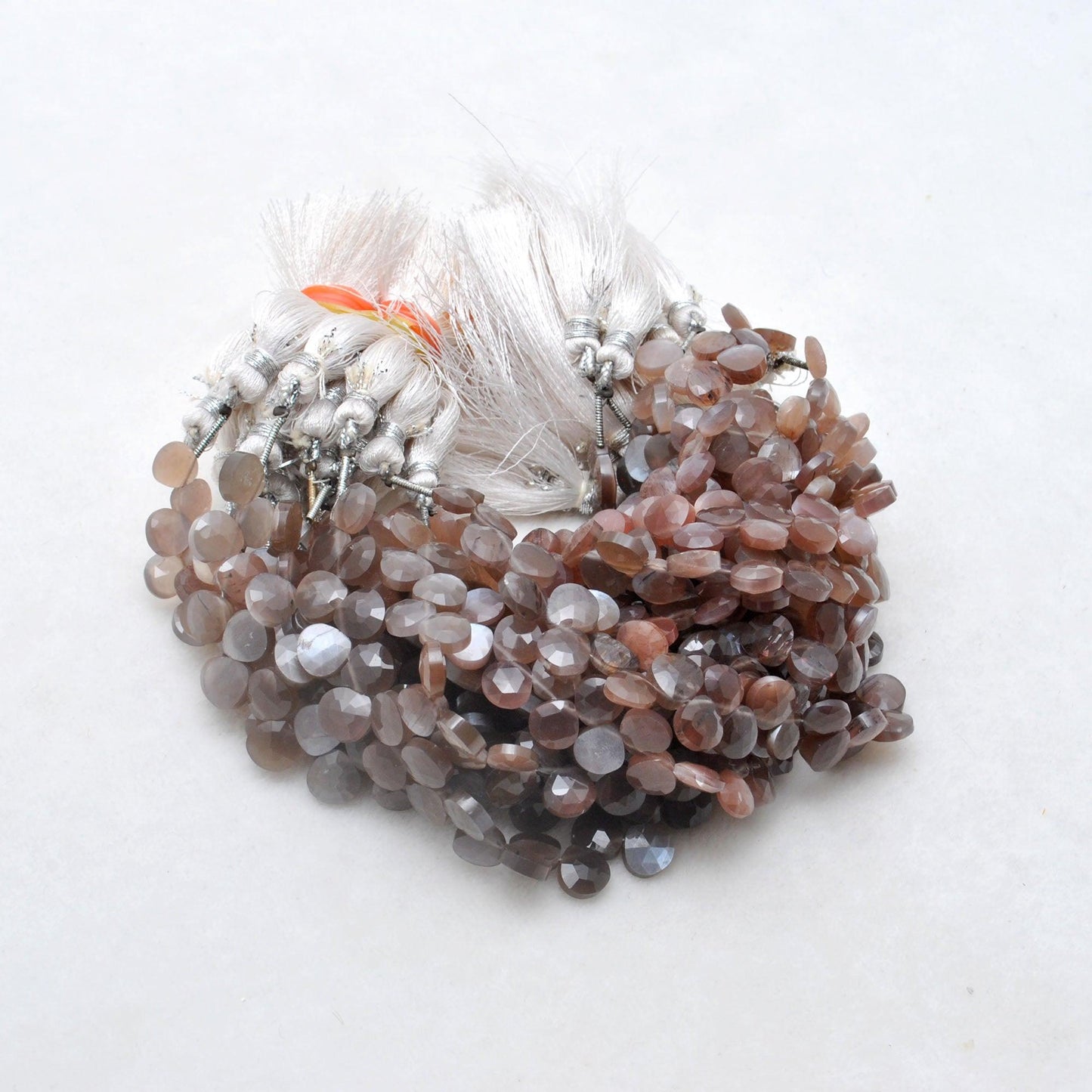 Natural Chocolate Moonstone Faceted Heart Gemstone Beads