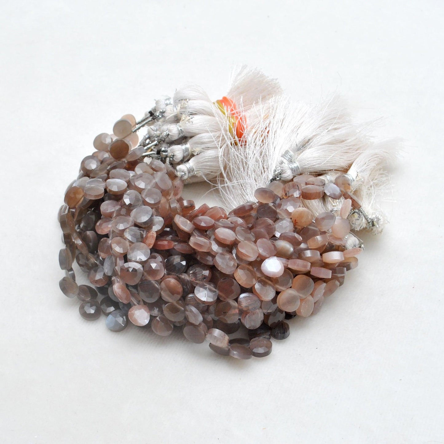 Natural Chocolate Moonstone Faceted Heart Gemstone Beads