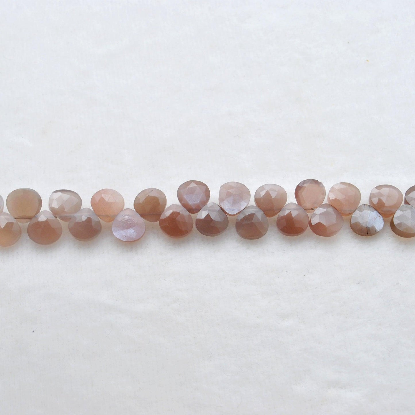 Natural Chocolate Moonstone Faceted Heart Gemstone Beads