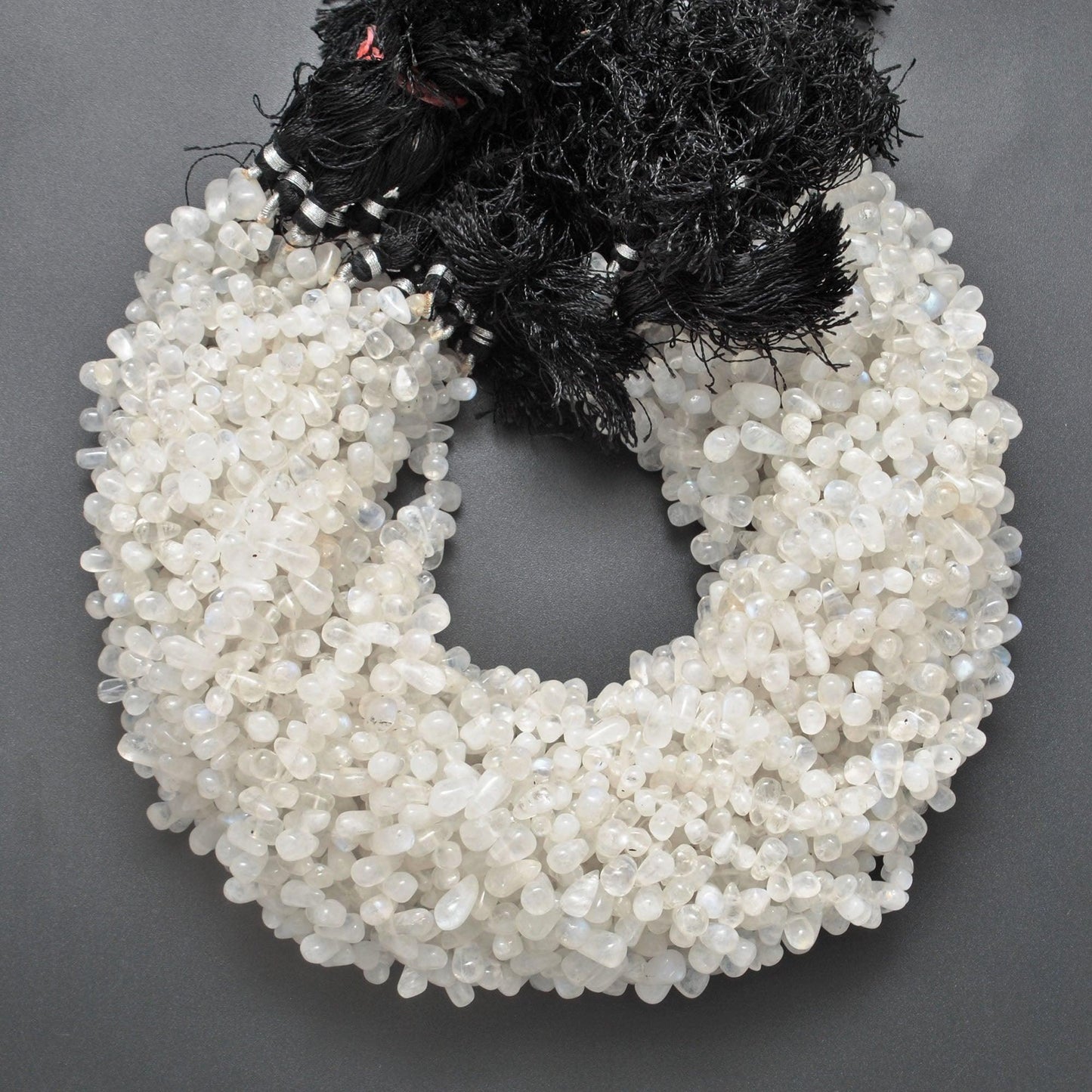 Rainbow Moonstone Plain Drop Gemstone Beads 16" Strand