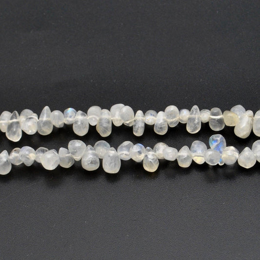 Rainbow Moonstone Plain Drop Gemstone Beads 16" Strand - view 3