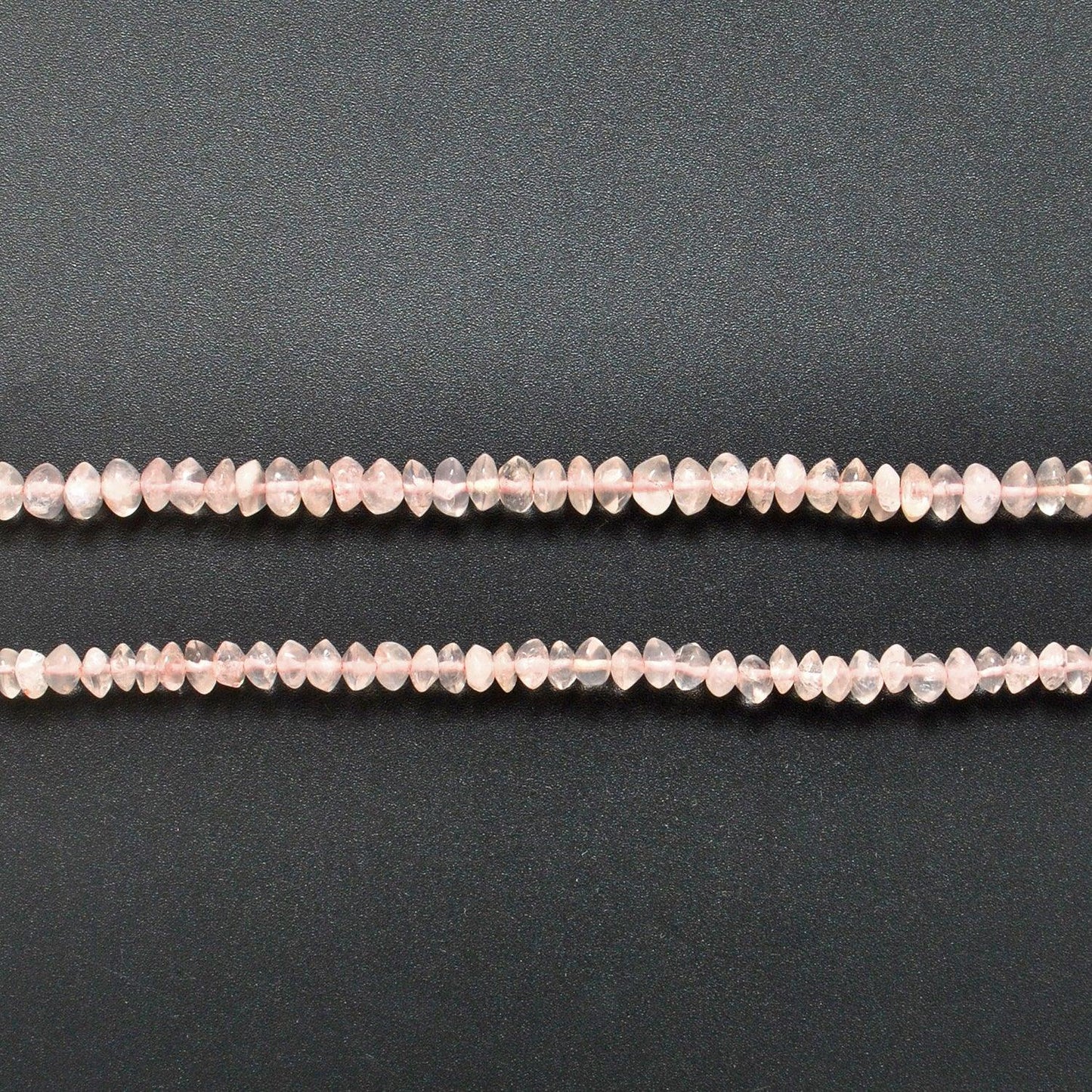 Natural Rose Quartz Plain Button Gemstone Beads 14" Strand