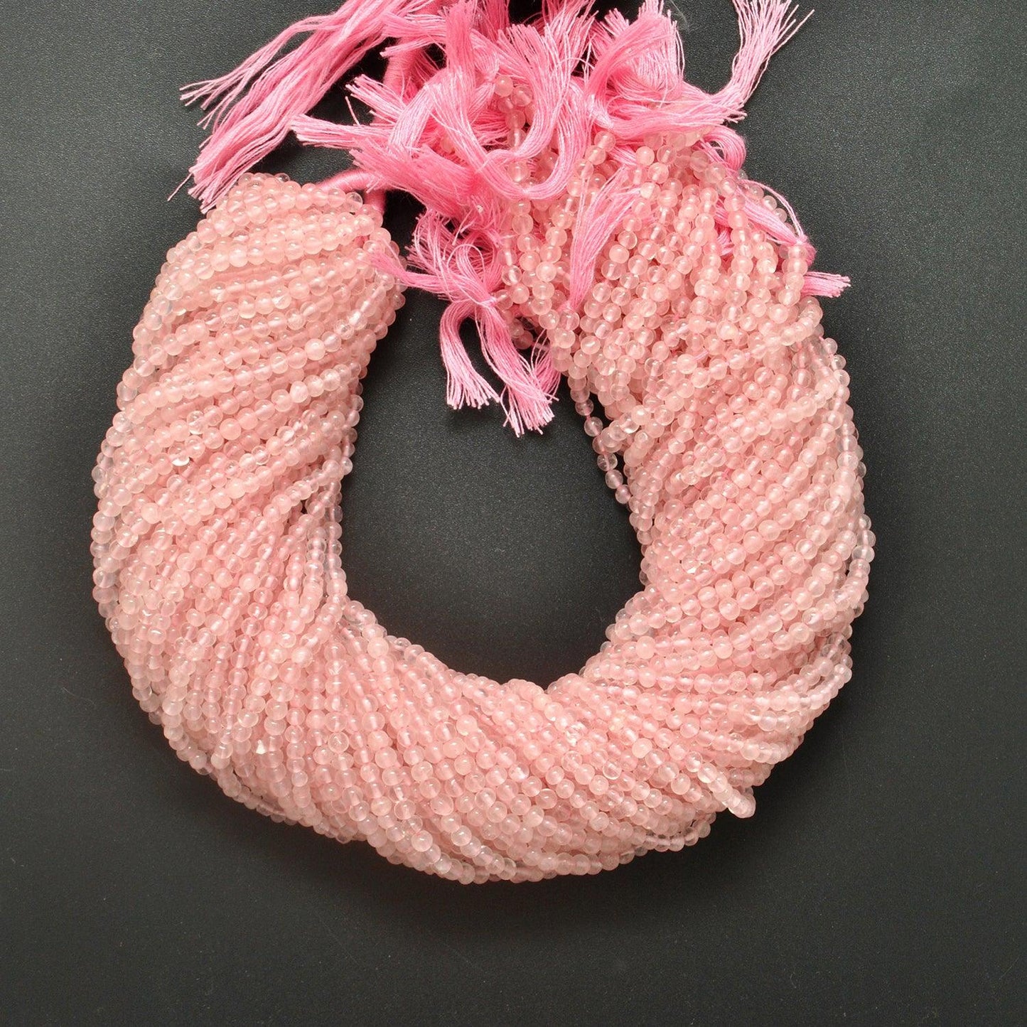 Natural Round Rose Quartz Plain Round Gemstone Beads