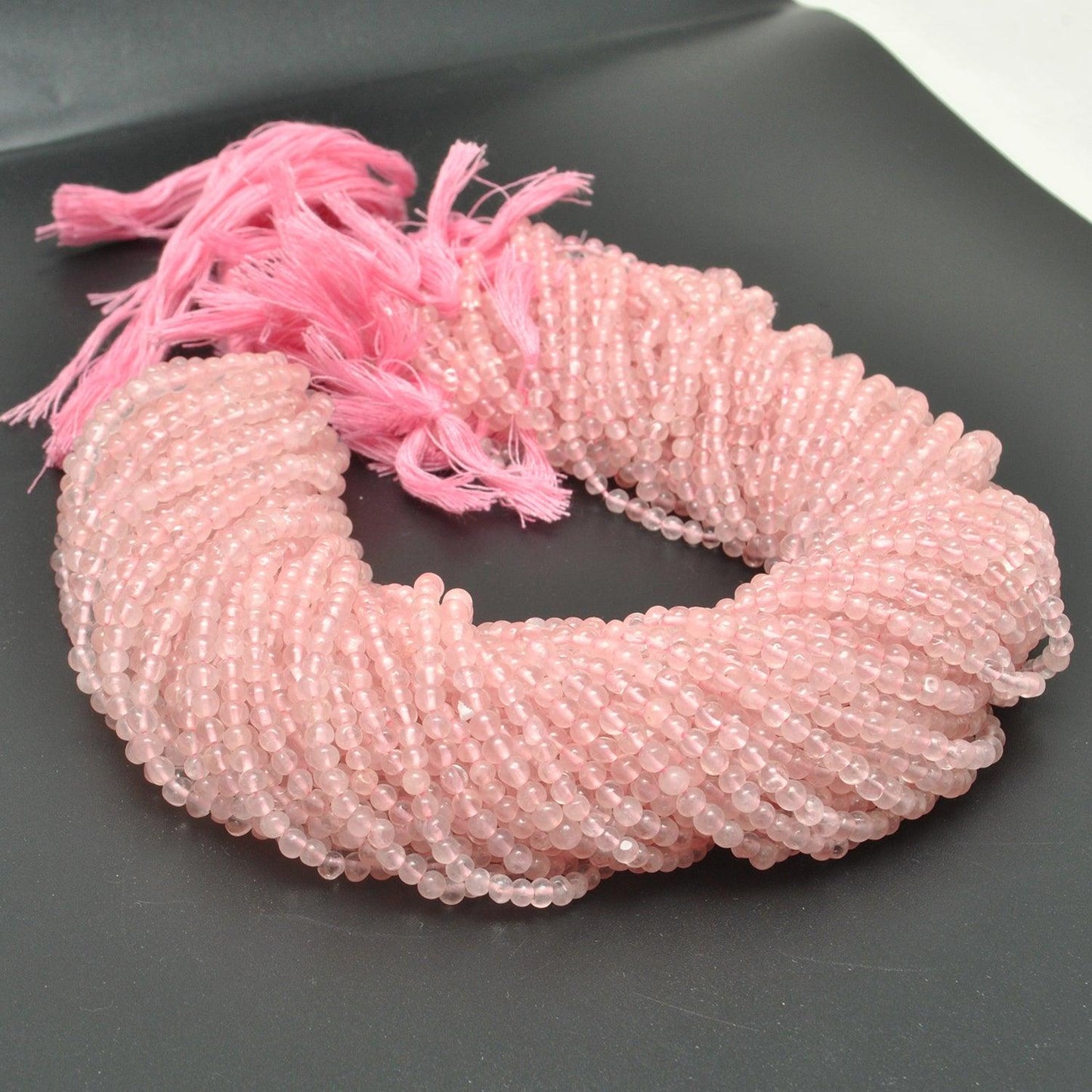 Natural Round Rose Quartz Plain Round Gemstone Beads