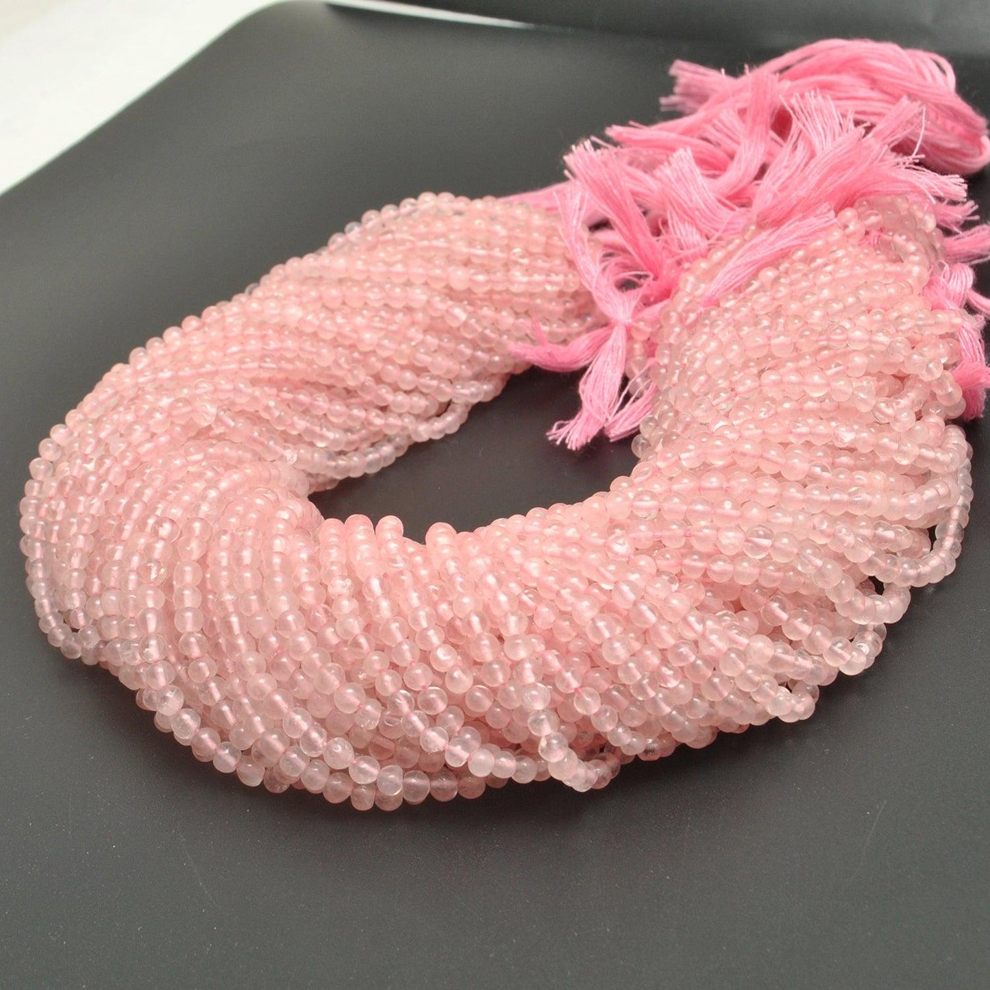 Natural Round Rose Quartz Plain Round Gemstone Beads