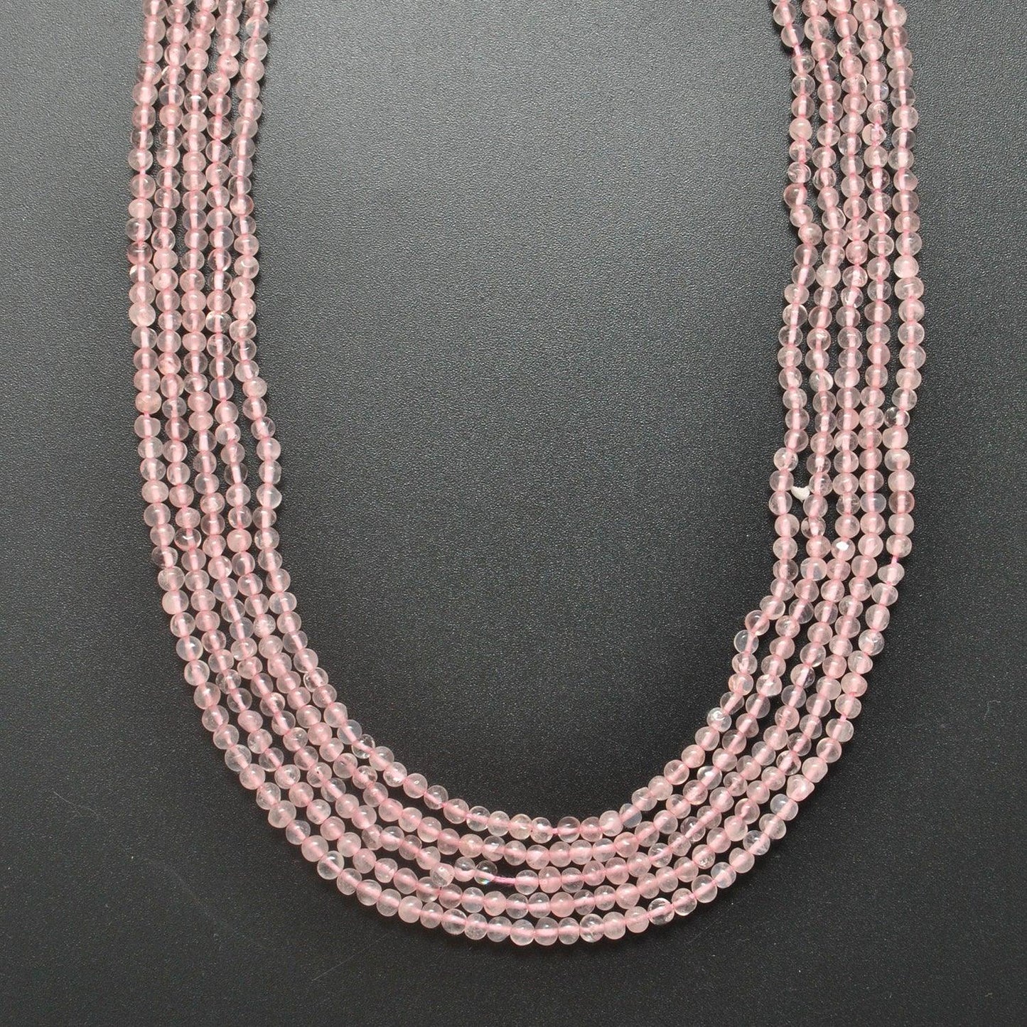 Natural Round Rose Quartz Plain Round Gemstone Beads