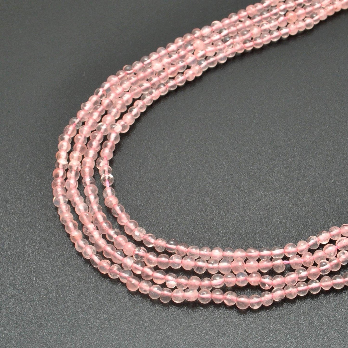 Natural Round Rose Quartz Plain Round Gemstone Beads
