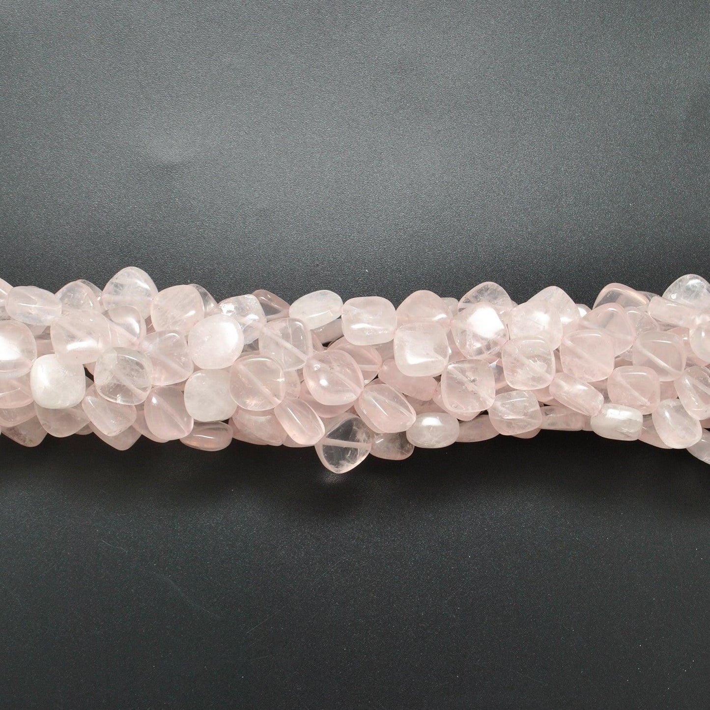 Natural Rose Quartz Plain Cushion Gemstone Beads 17" Strand