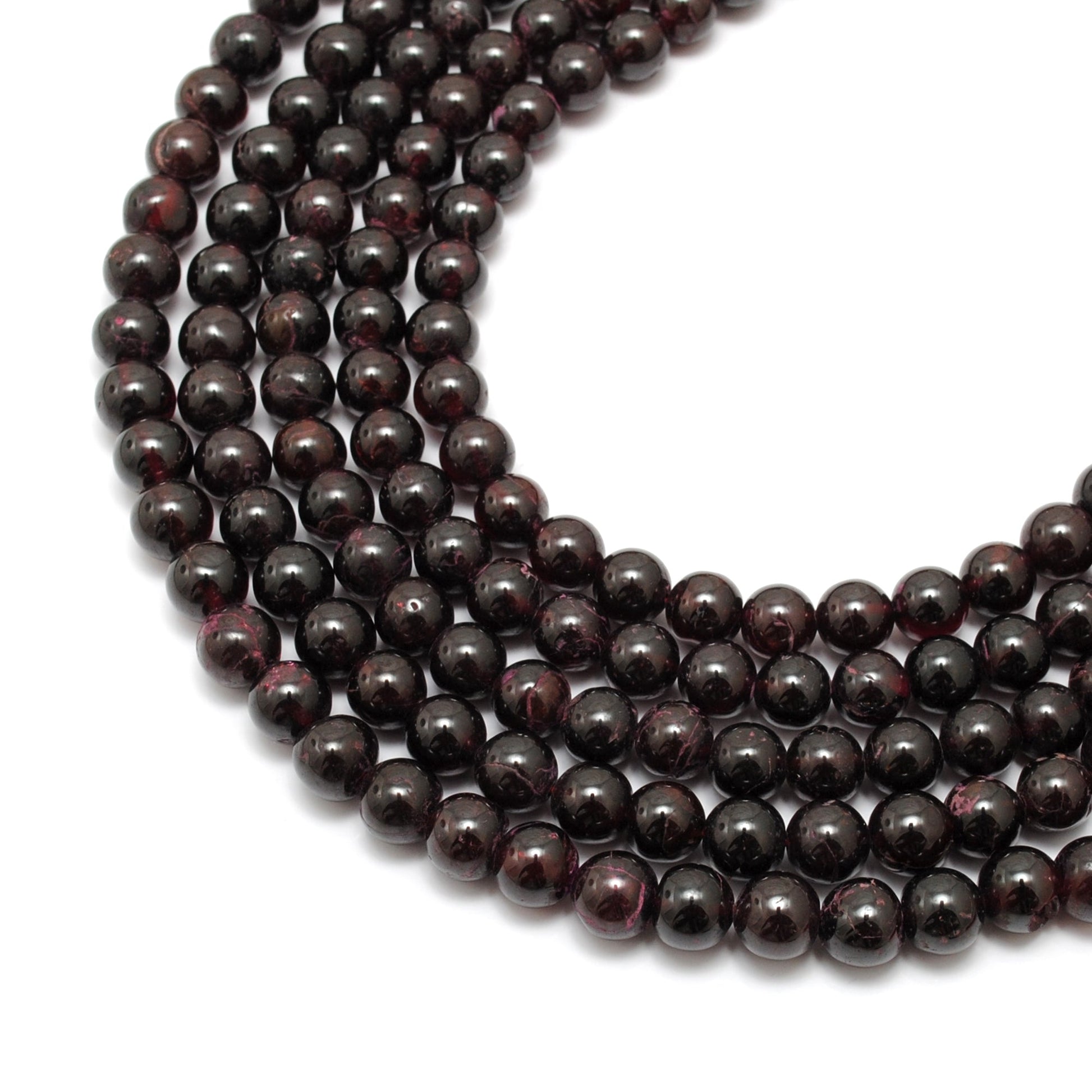 Rhodolite Garnet Round Beads Strand, 4.5-7.5mm, 164 pcs, 16-inch – SAR Gems