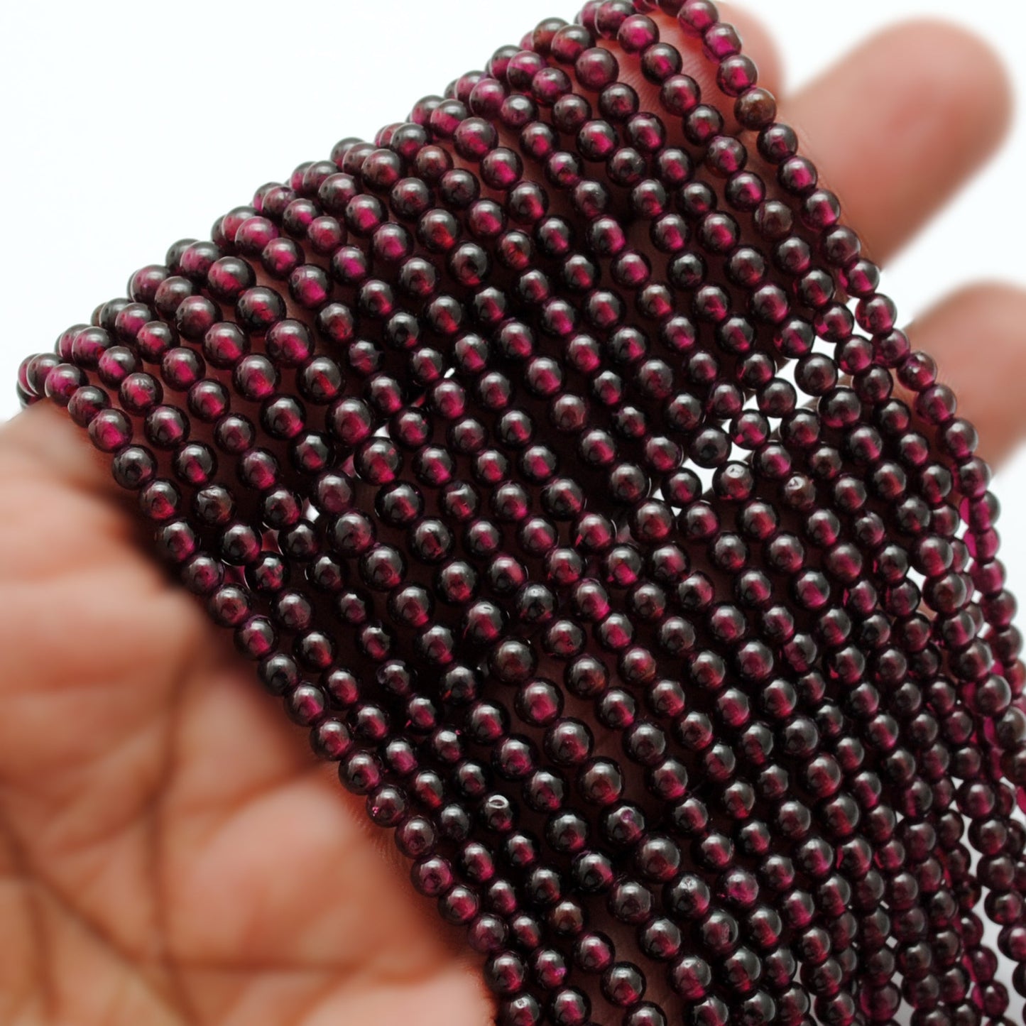 Natural Rhodolite Garnet Beads, Round 5.5-6mm, 160-164 Pcs, 14" Strand – SAR Gems