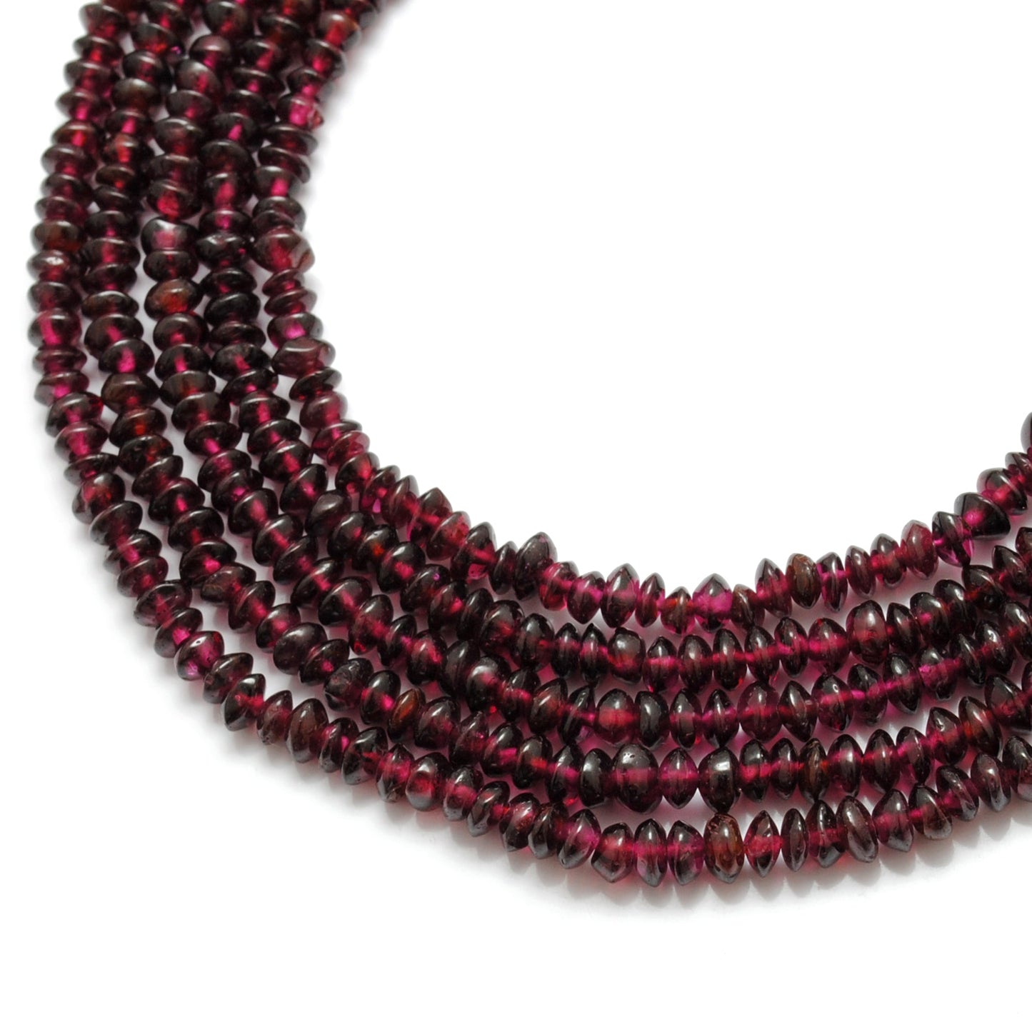 natural rhodolite garnet plain button beads strand, 4-5mm and 4.5-5mm, 14 and 16 inch, 150-160 beads, polished gemstone, SAR Gems