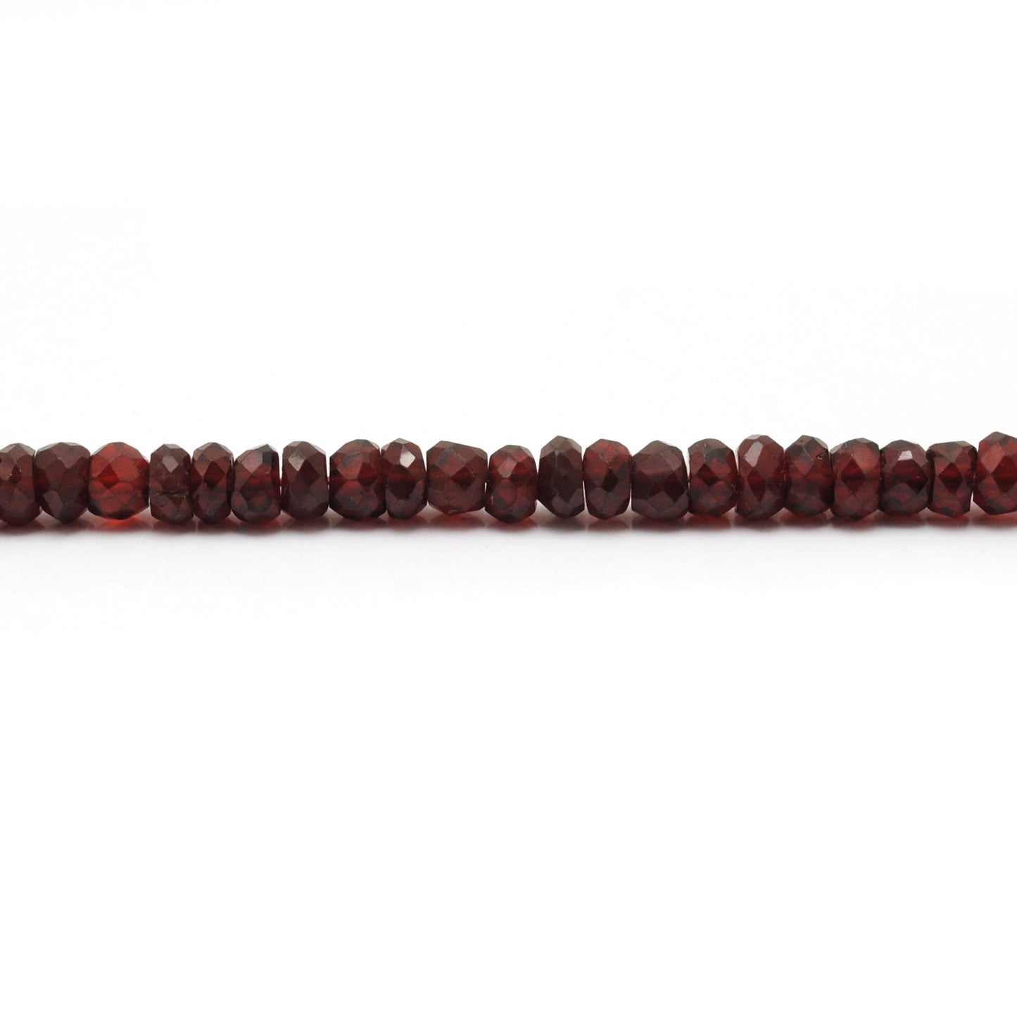 natural garnet faceted rondelle beads strand, 4-5mm and 5-5.5mm, 125 stones, 16 inch, polished untreated red gemstone, SAR Gems