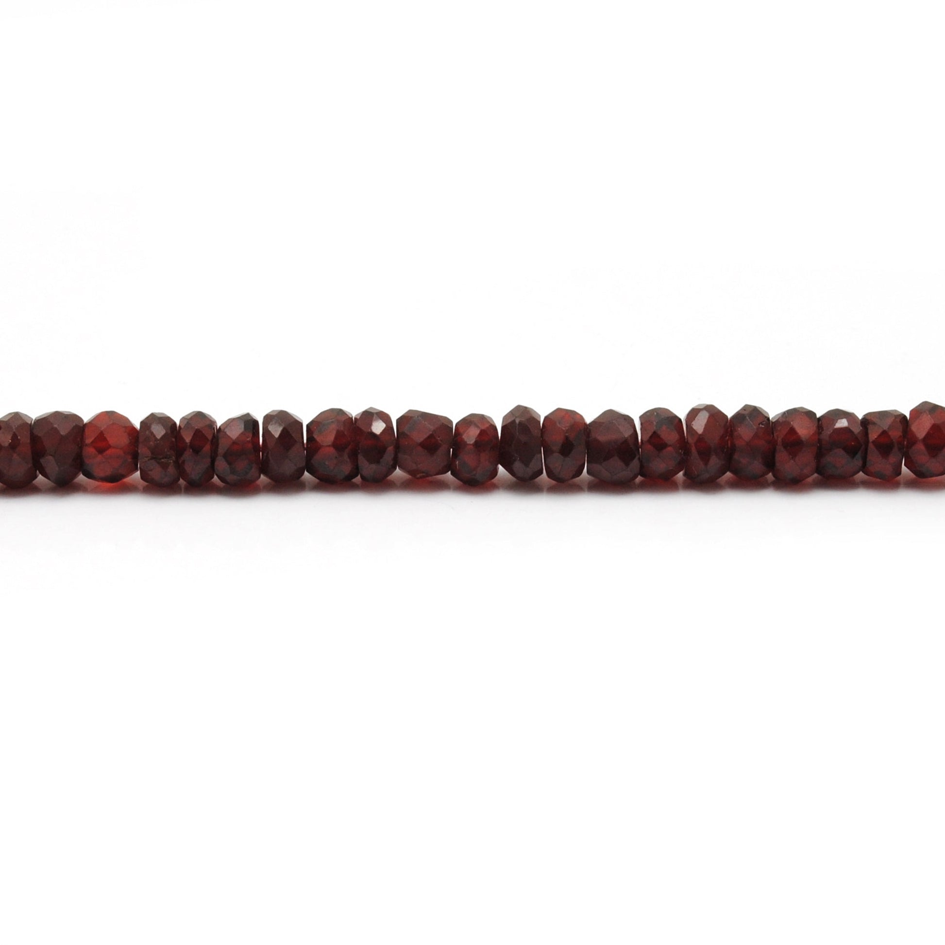 natural garnet faceted rondelle beads strand, 4-5mm and 5-5.5mm, 125 stones, 16 inch, polished untreated red gemstone, SAR Gems