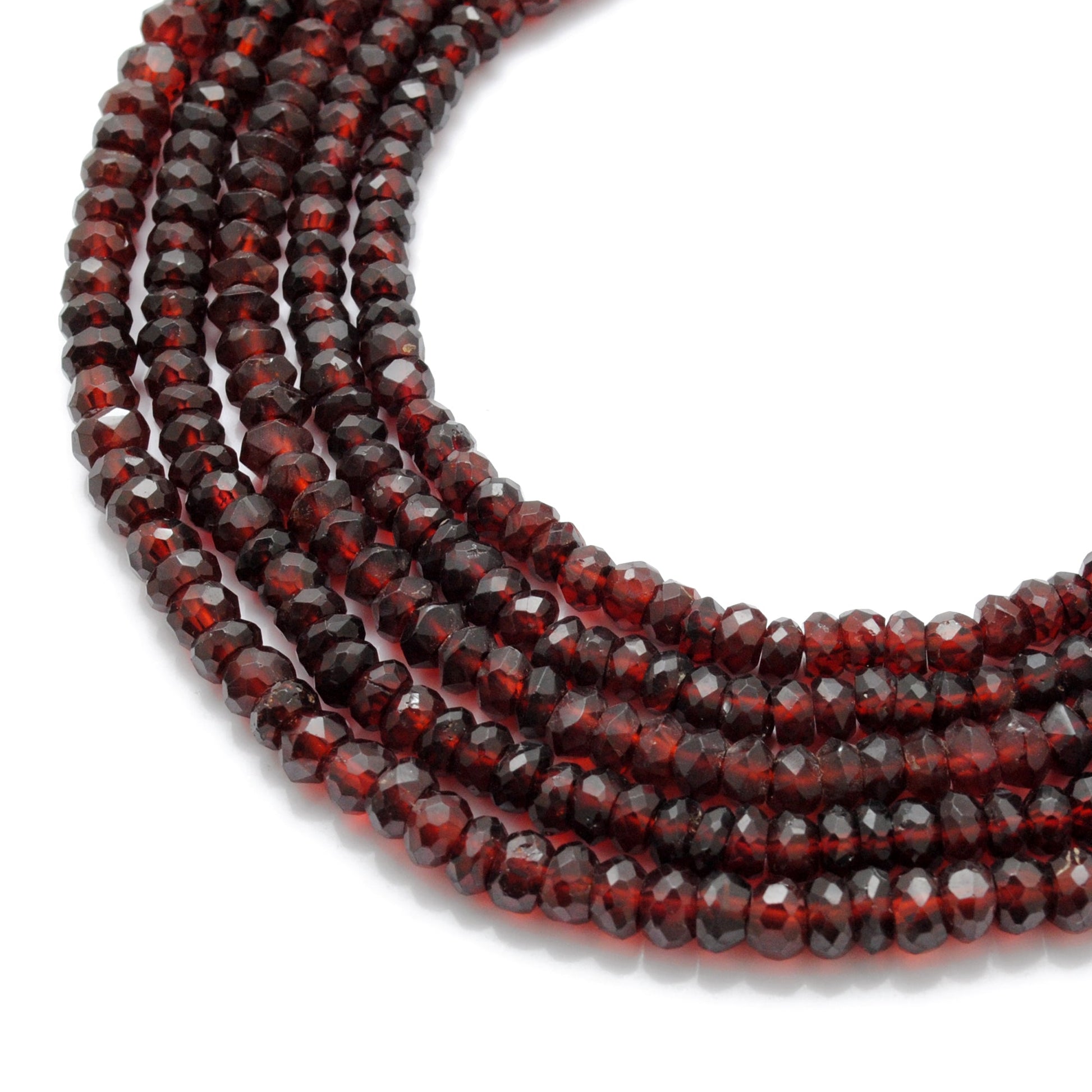 natural garnet faceted rondelle beads strand, 4-5mm and 5-5.5mm, 125 stones, 16 inch, polished untreated red gemstone, SAR Gems
