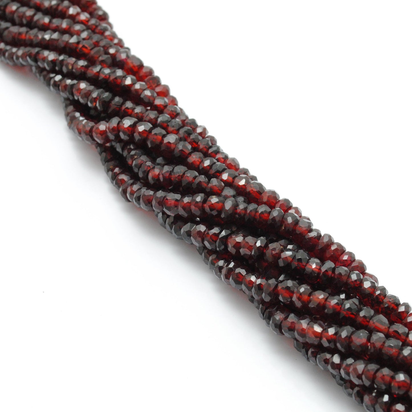 natural garnet faceted rondelle beads strand, 4-5mm and 5-5.5mm, 125 stones, 16 inch, polished untreated red gemstone, SAR Gems