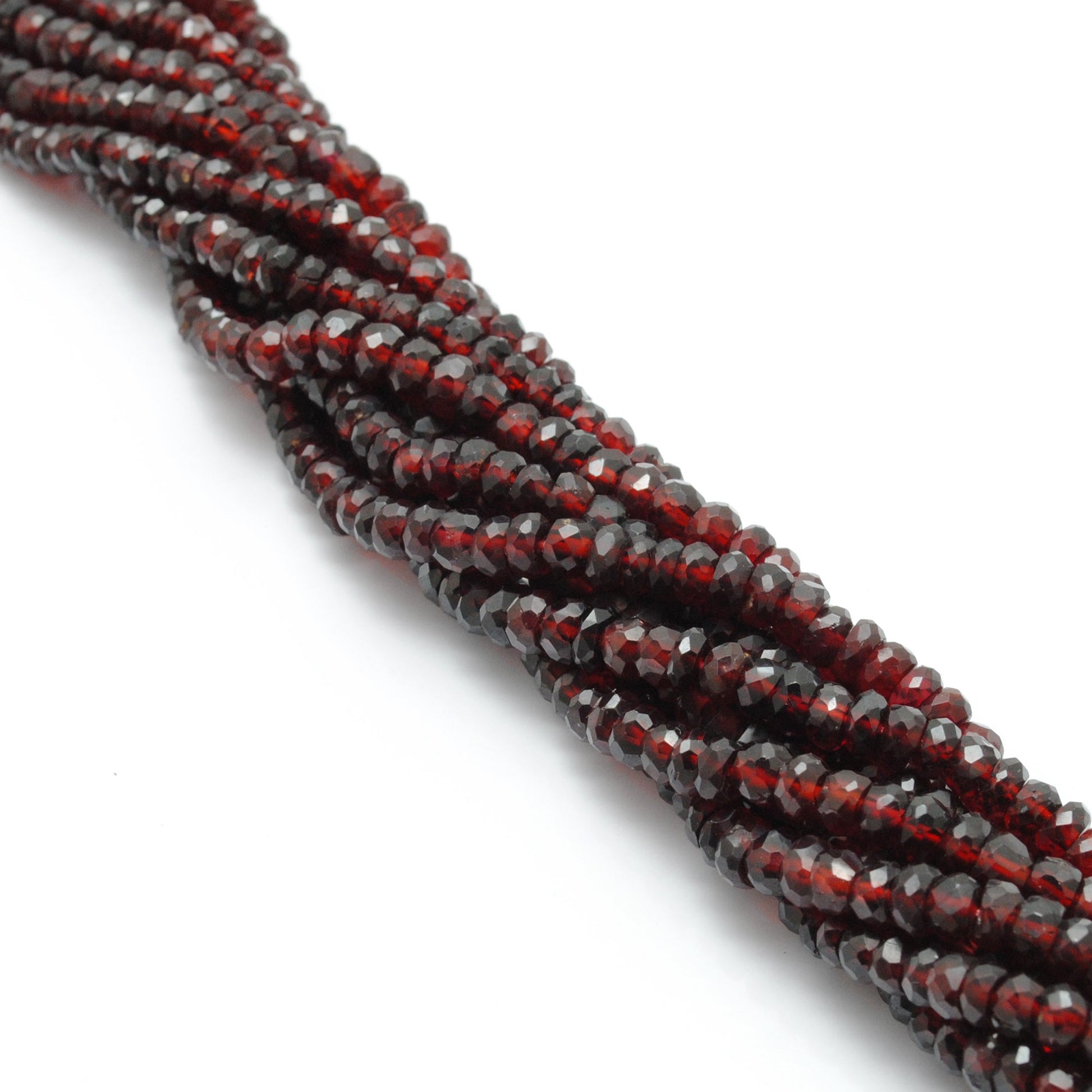 natural garnet faceted rondelle beads strand, 4-5mm and 5-5.5mm, 125 stones, 16 inch, polished untreated red gemstone, SAR Gems