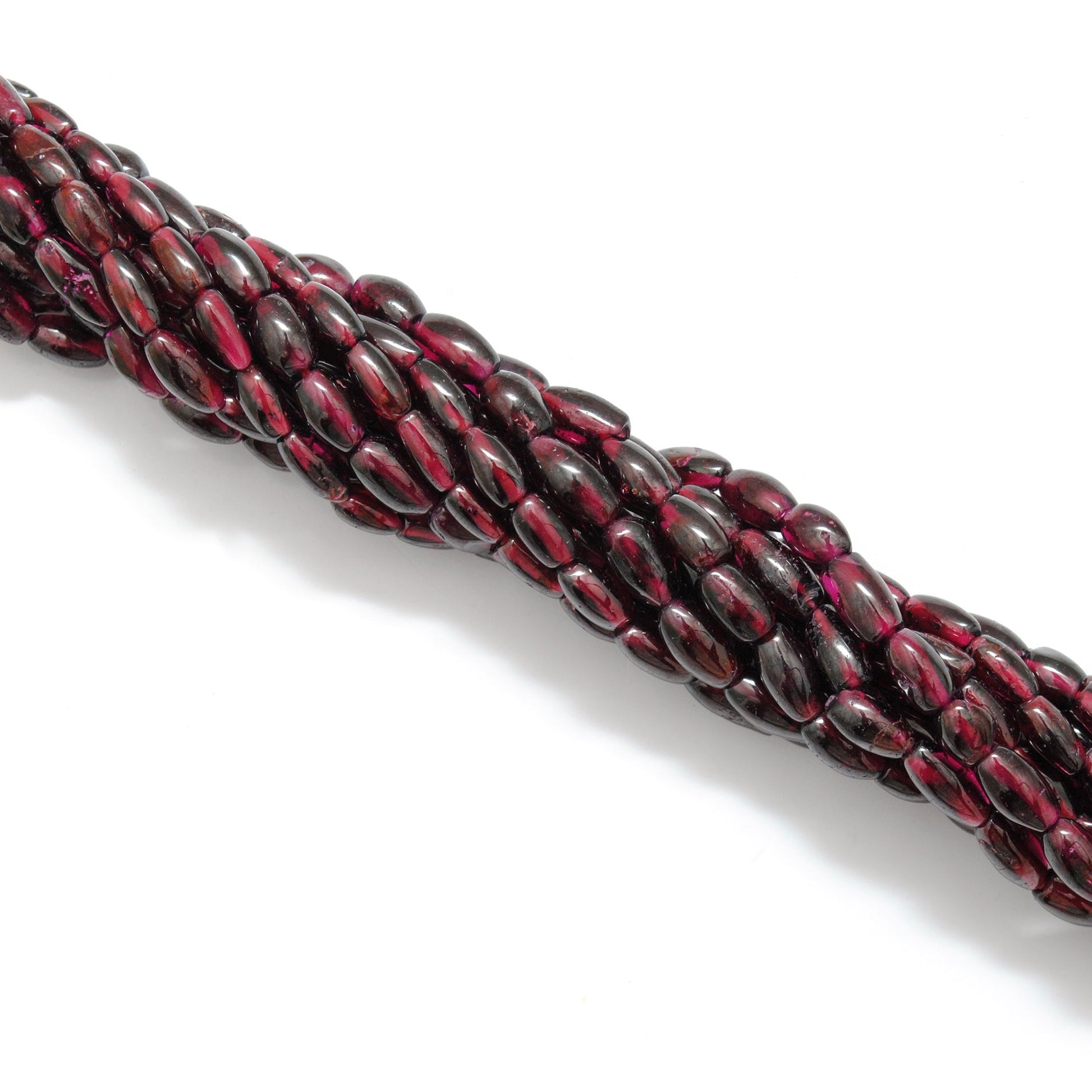 natural rhodolite garnet drum beads strand, plain mixed size, 16 inch, 55 pcs, 16.02 grams, polished gemstone, SAR Gems