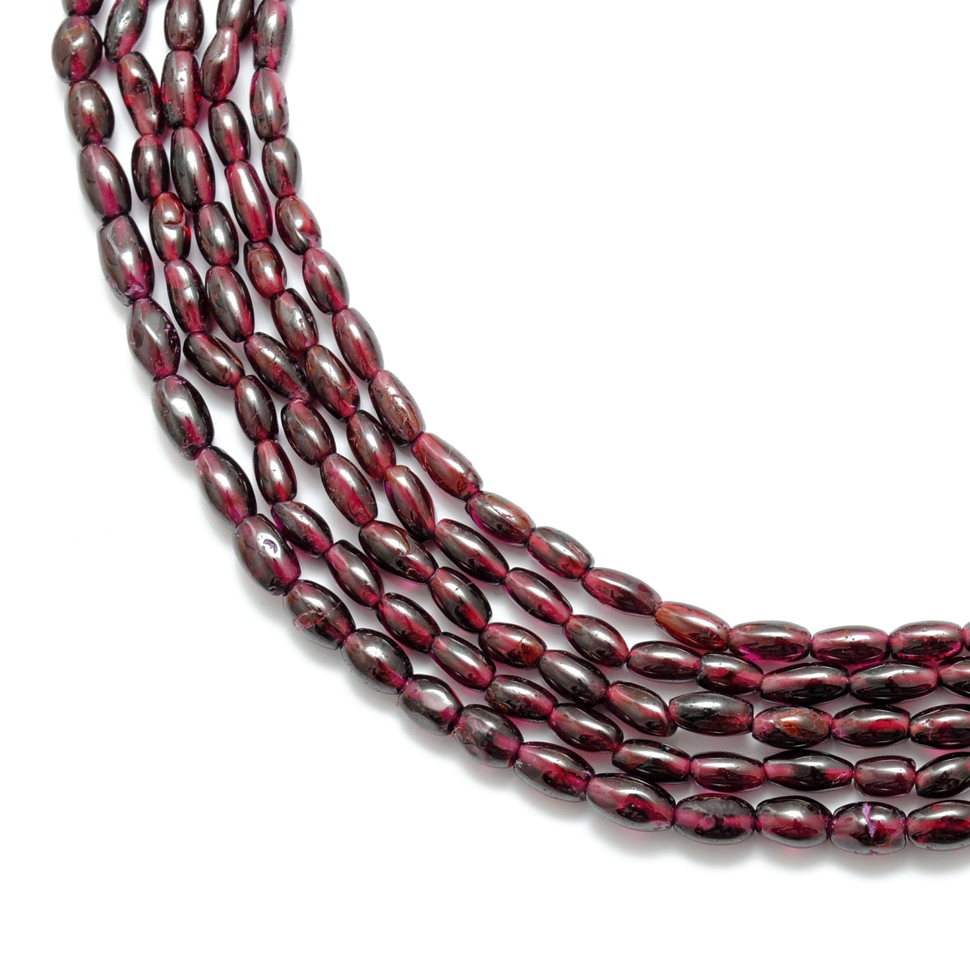 natural rhodolite garnet drum beads strand, plain mixed size, 16 inch, 55 pcs, 16.02 grams, polished gemstone, SAR Gems