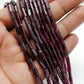 natural rhodolite garnet tube beads strand, mixed size, 50 pcs, 17 inch, 14.85 grams, plain polished gemstone, SAR Gems