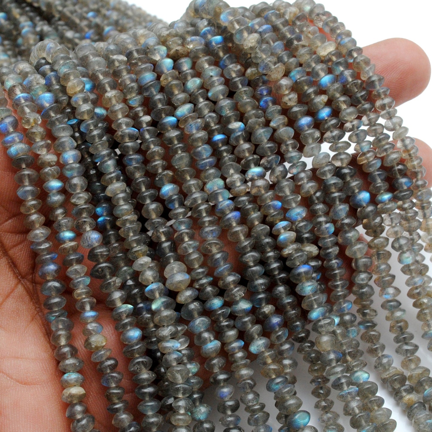 natural labradorite plain button beads strand, 4.5-5.5mm, 130 pcs, 14 inch, polished untreated gemstone, SAR Gems
