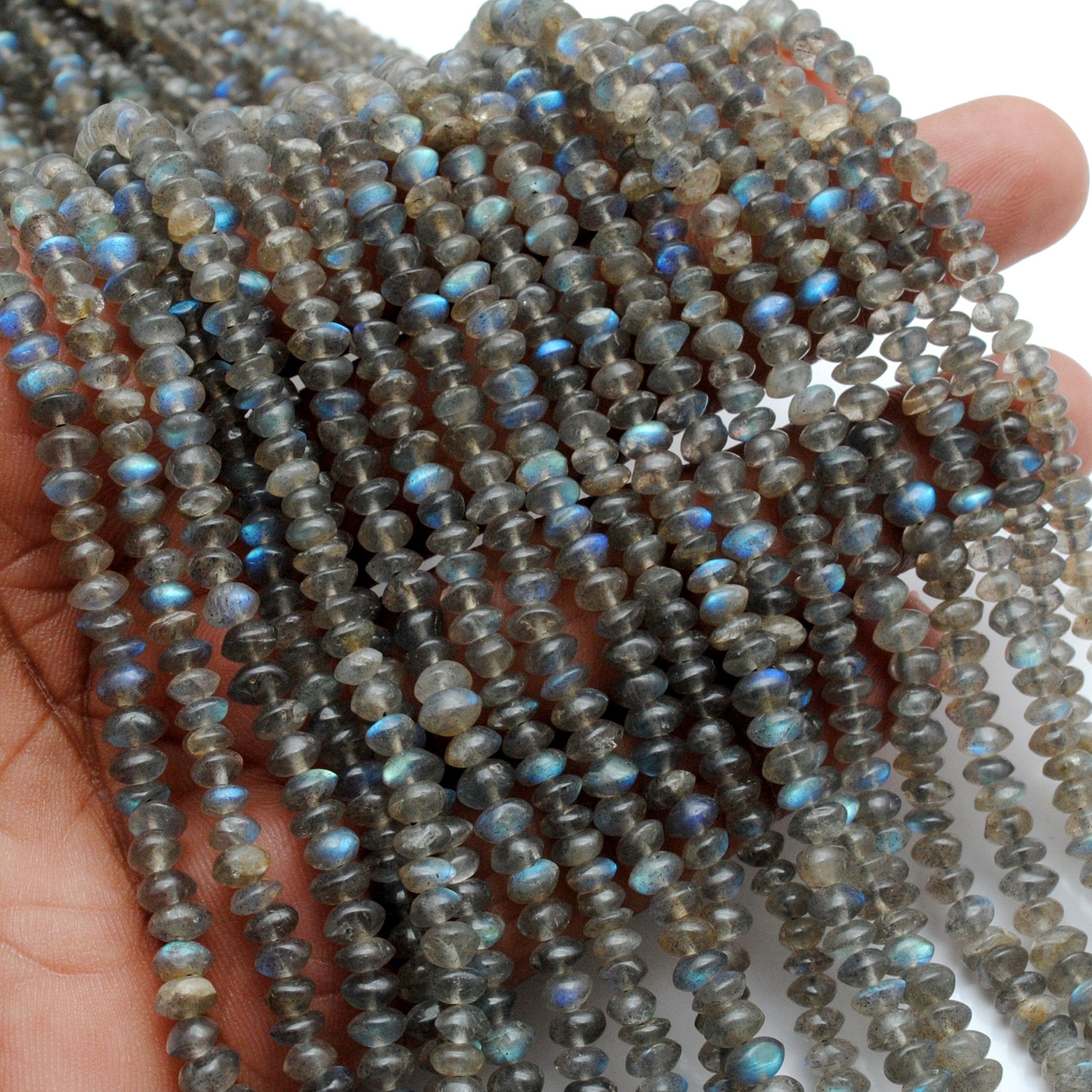 natural labradorite plain button beads strand, 4.5-5.5mm, 130 pcs, 14 inch, polished untreated gemstone, SAR Gems