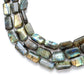 natural labradorite faceted octagon beads, mixed size, 16 inch strand, polished grey blue gemstone beads, SAR Gems