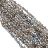 natural labradorite drum beads, mixed size, 16 inch strand, 42 beads, polished grey blue gemstone, SAR Gems