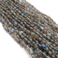 natural labradorite drum beads, mixed size, 16 inch strand, 42 beads, polished grey blue gemstone, SAR Gems