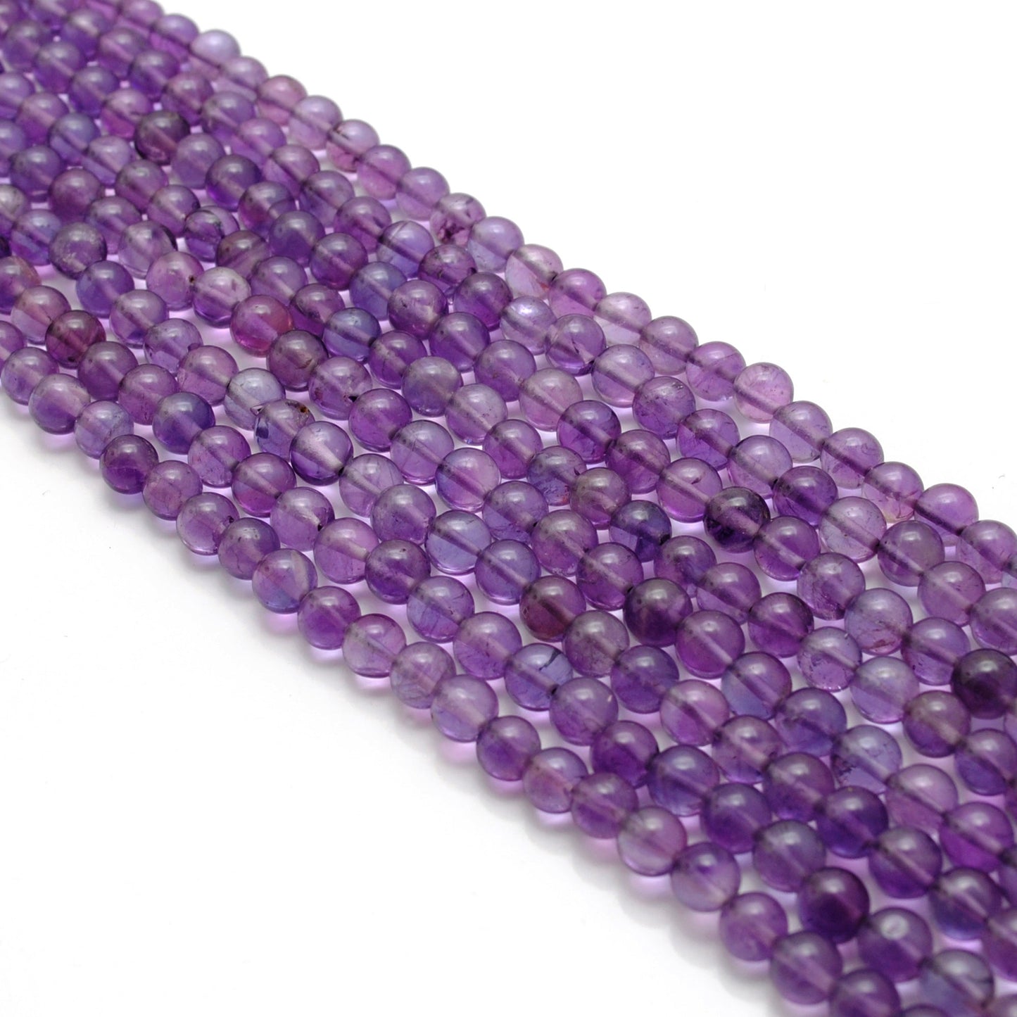 Natural Amethyst Round Gemstone Beads, 4-4.5mm 15" Strand, DIY Jewelry