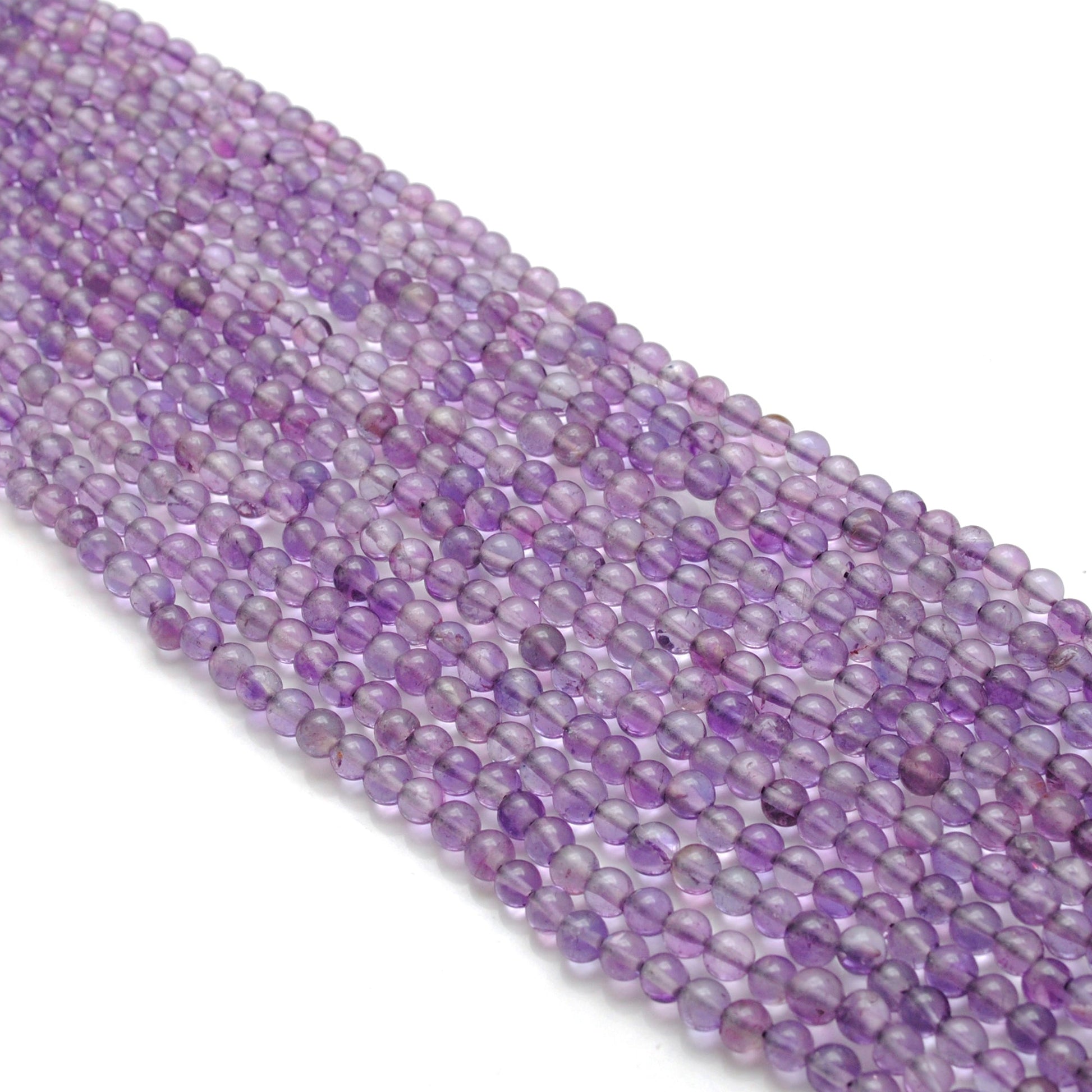 Natural Amethyst Smooth Round Gemstone Beads