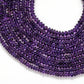 Natural Amethyst Smooth Button Gemstone Beads, 15 inch Strand