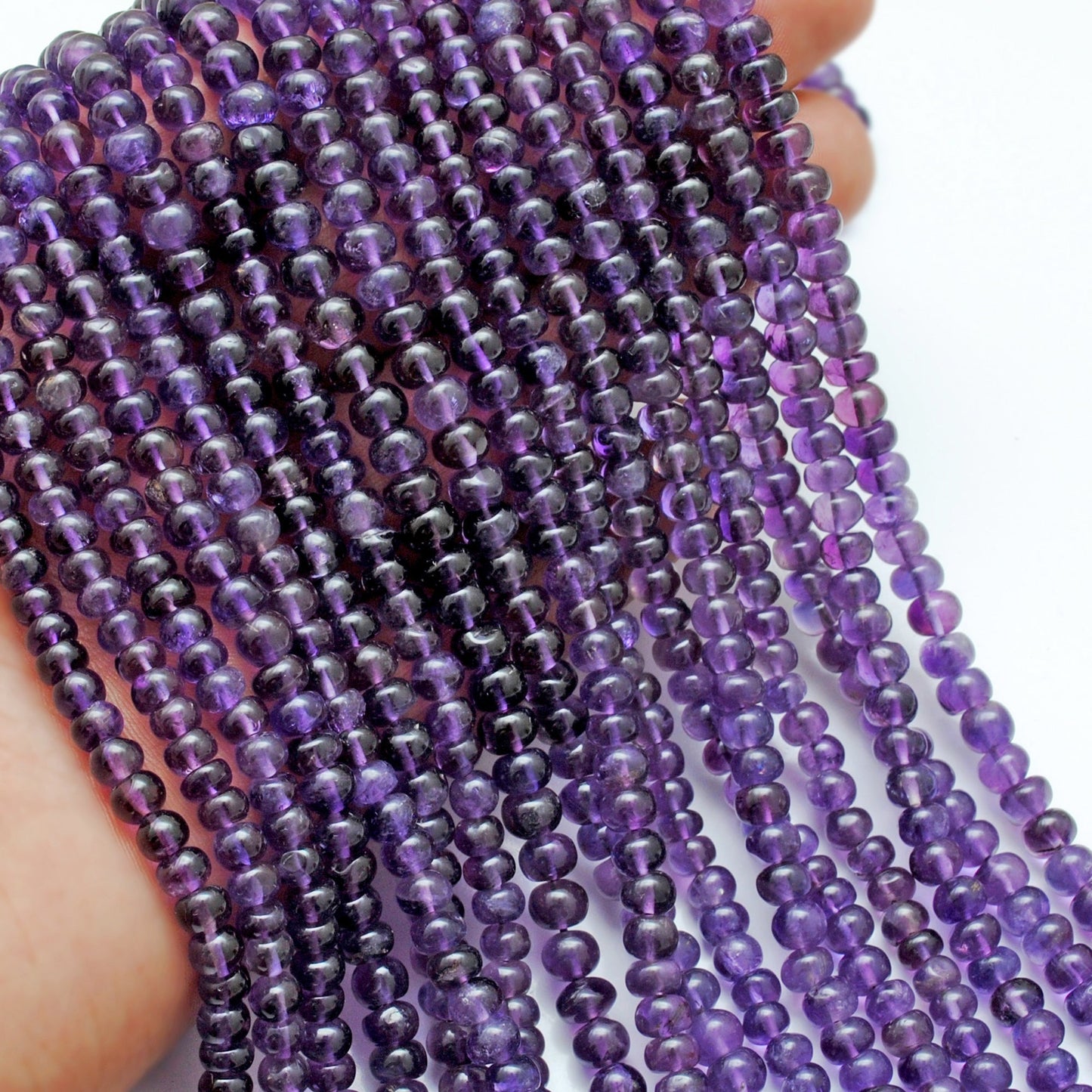 AAA Natural Amethyst Rondelle Gemstone Beads, 5-6mm 15 inch Strand – SAR Gems