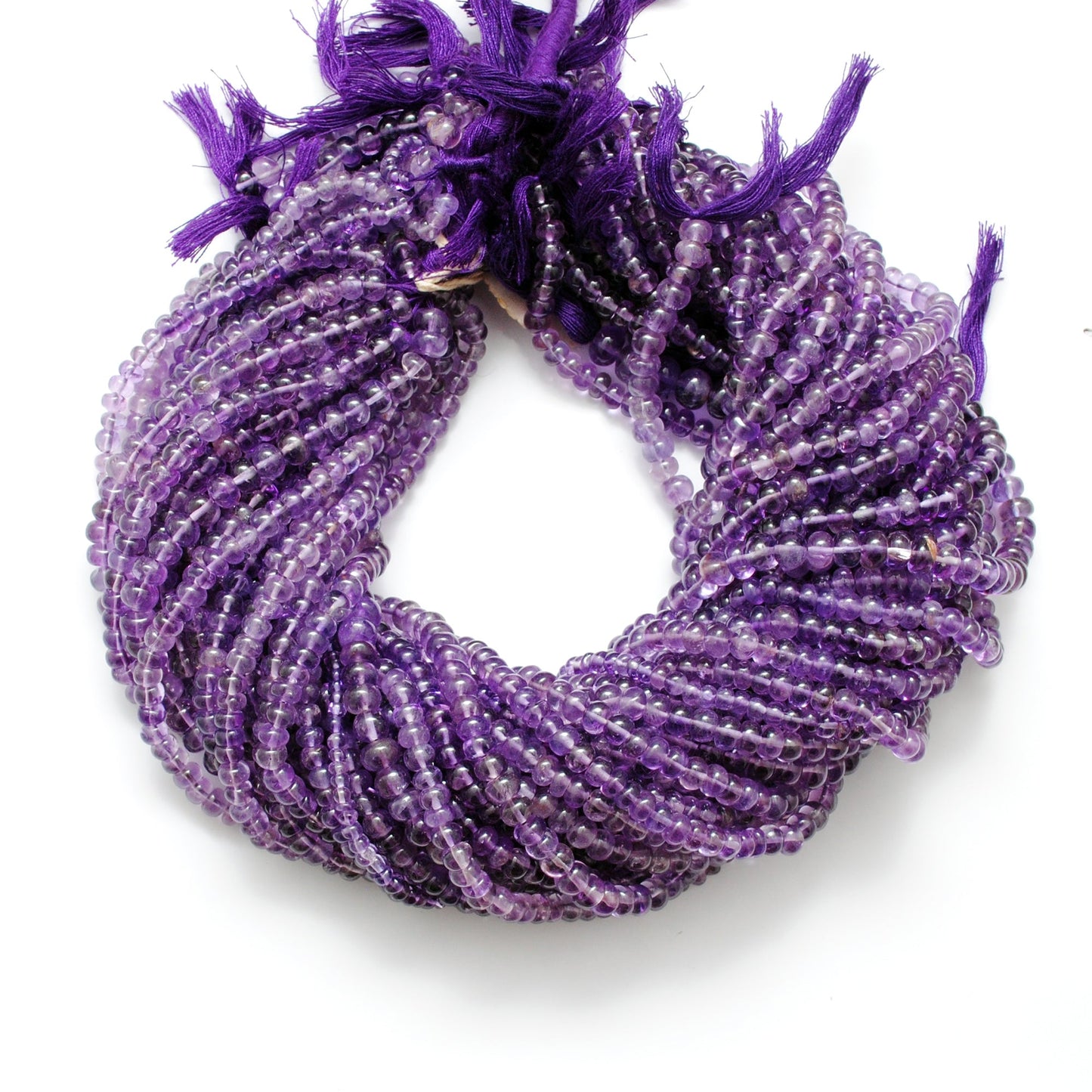 AAA Natural Amethyst Rondelle Gemstone Beads, 5-6mm 15 inch Strand – SAR Gems