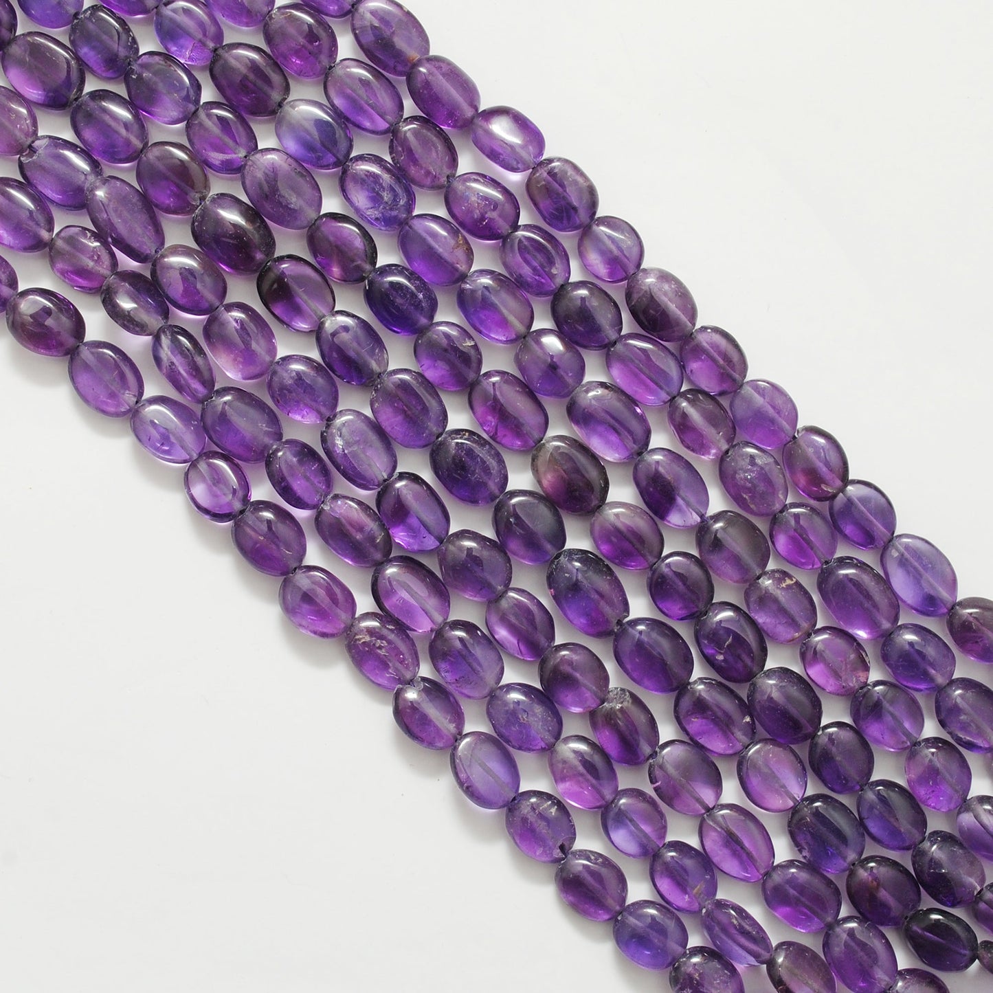 Natural Amethyst Oval Beads – 7x10-8x11mm Mix Sizes – 14" Strand DIY Jewelry Making