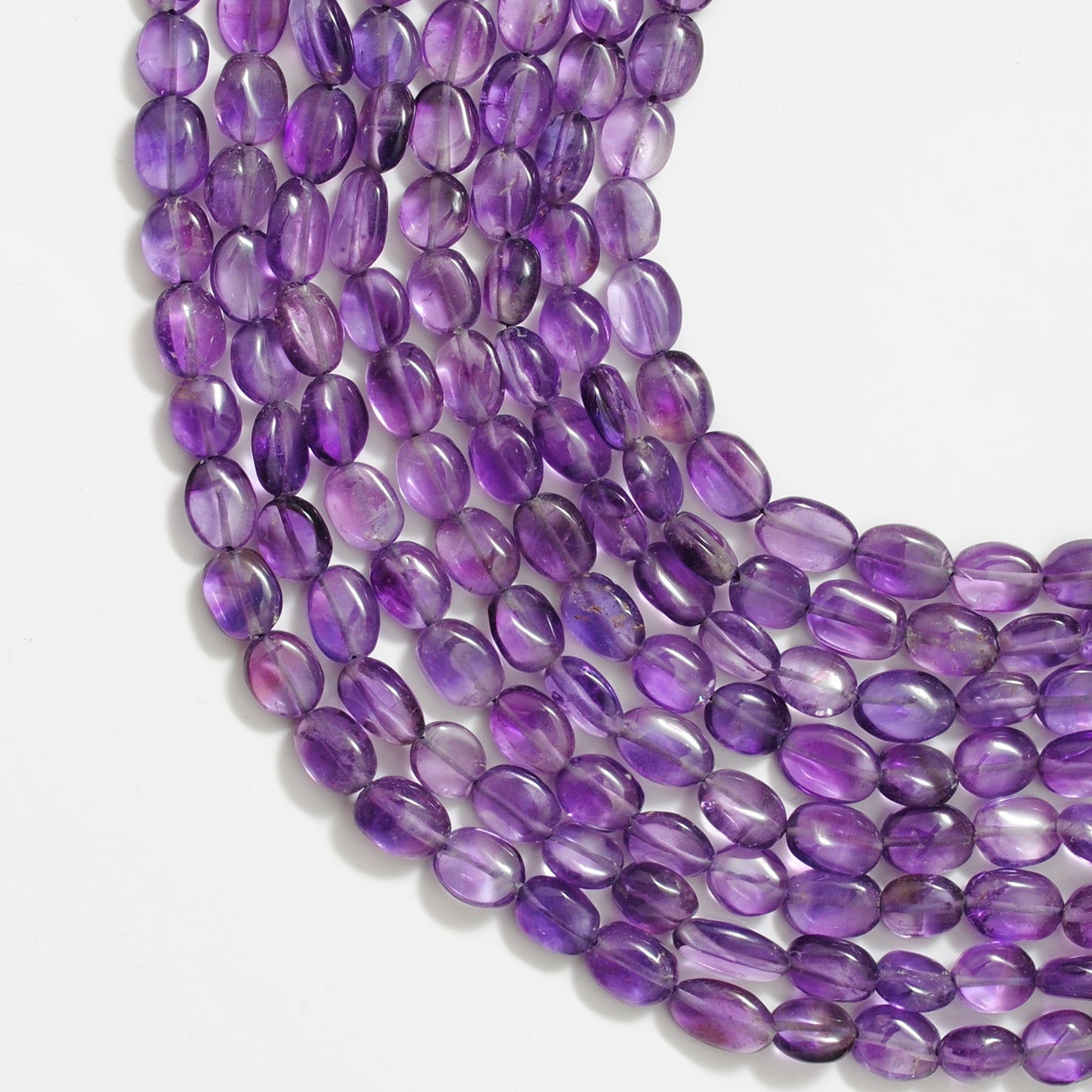 Natural Amethyst Oval Beads – 7x10-8x11mm Mix Sizes – 14" Strand DIY Jewelry Making