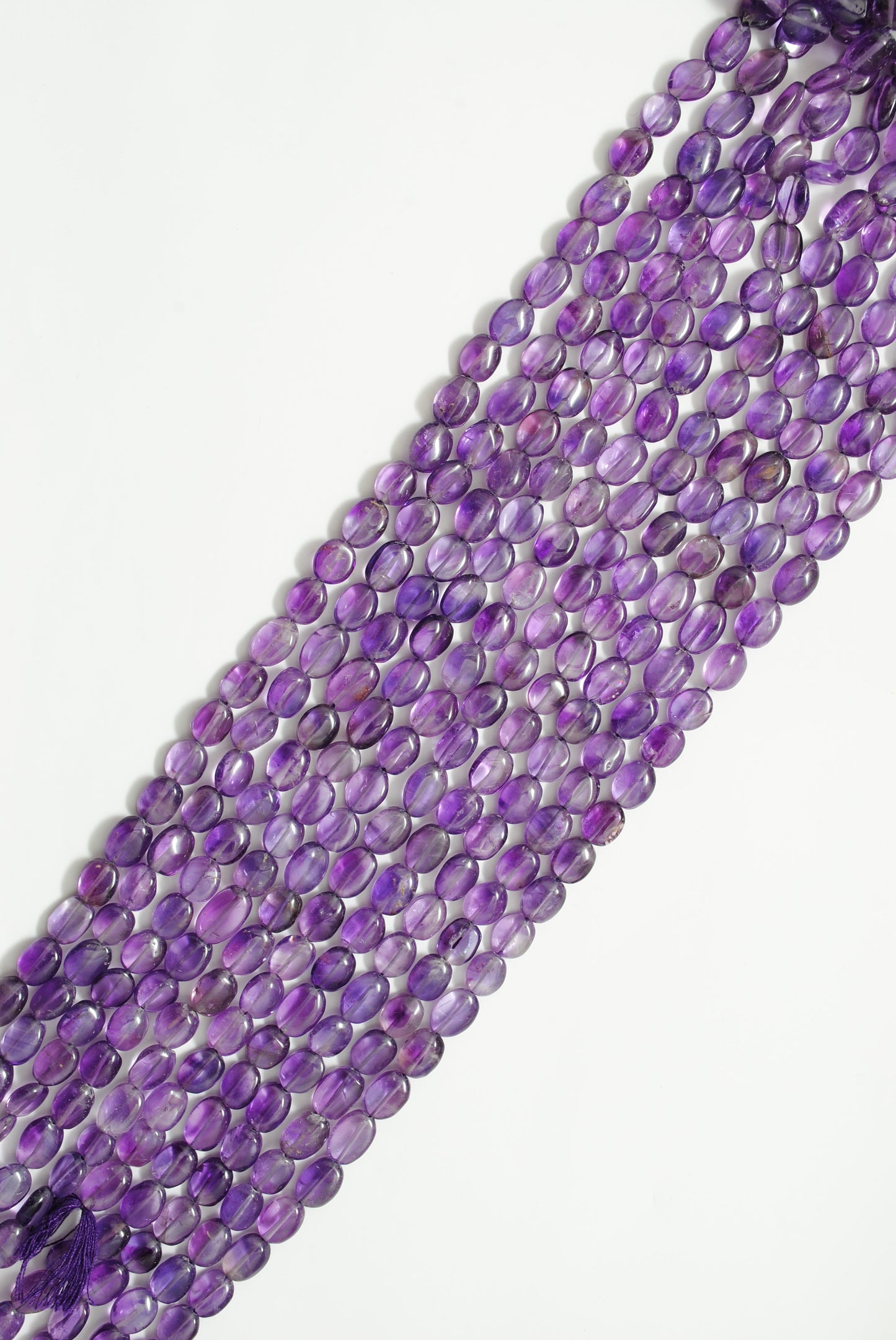 Natural Amethyst Oval Beads – 7x10-8x11mm Mix Sizes – 14" Strand DIY Jewelry Making