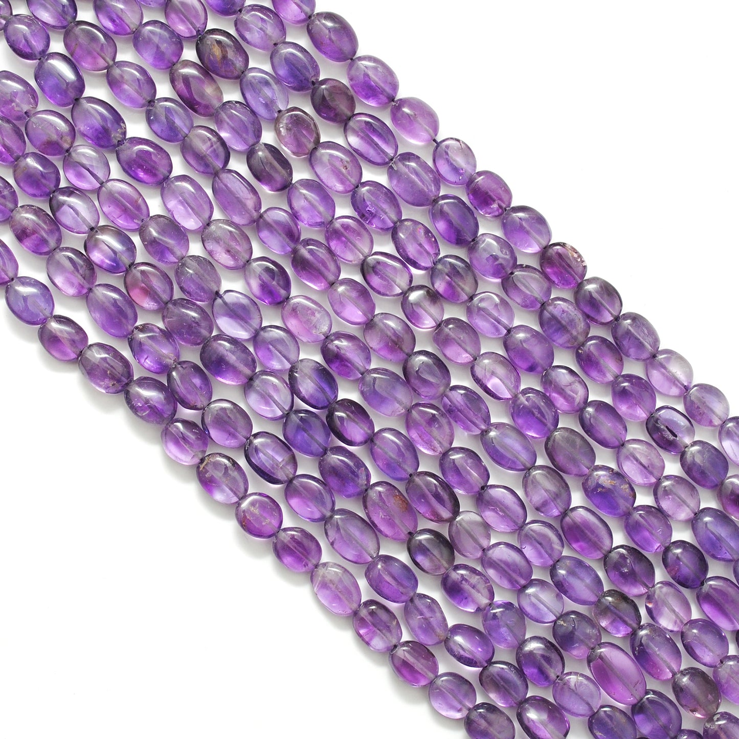 Natural Amethyst Oval Beads – 7x10-8x11mm Mix Sizes – 14" Strand DIY Jewelry Making