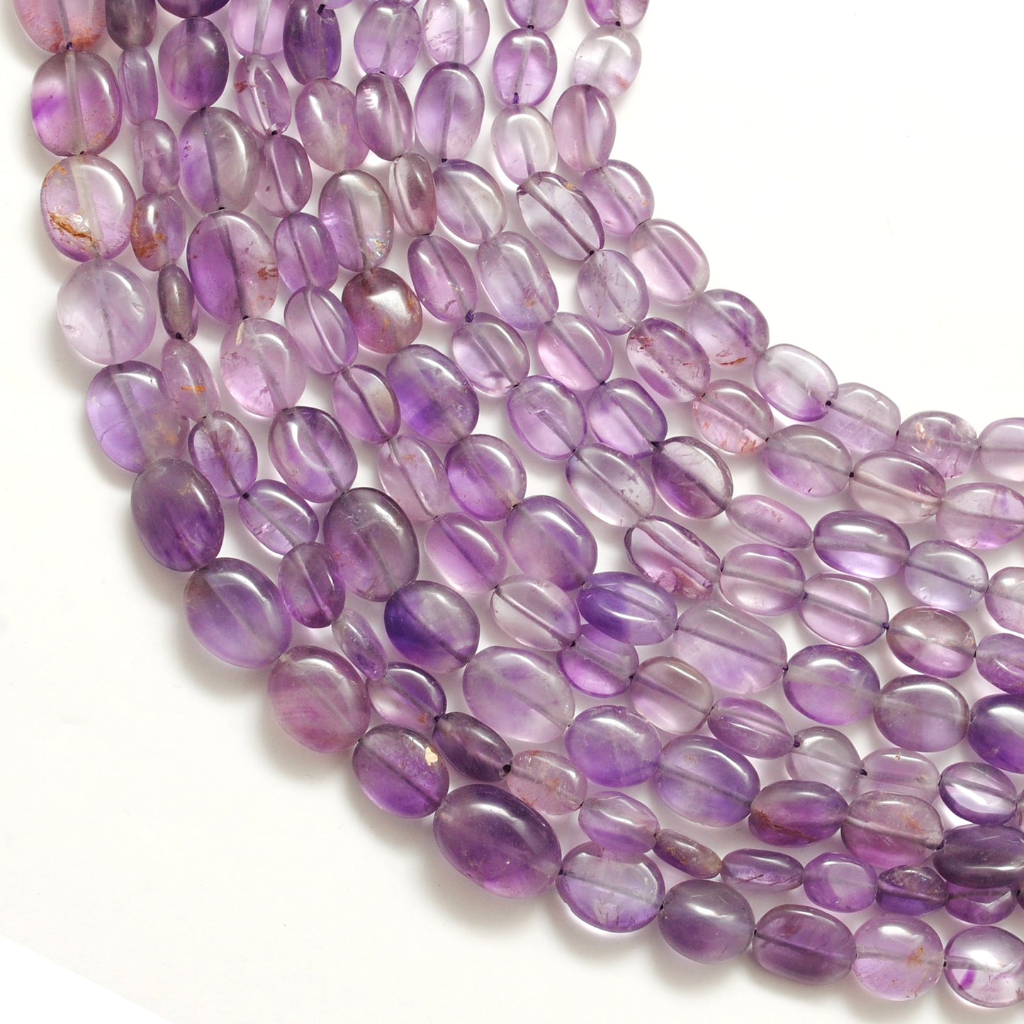 Natural Amethyst Oval Beads – 7x10-8x11mm Mix Sizes – 14" Strand DIY Jewelry Making