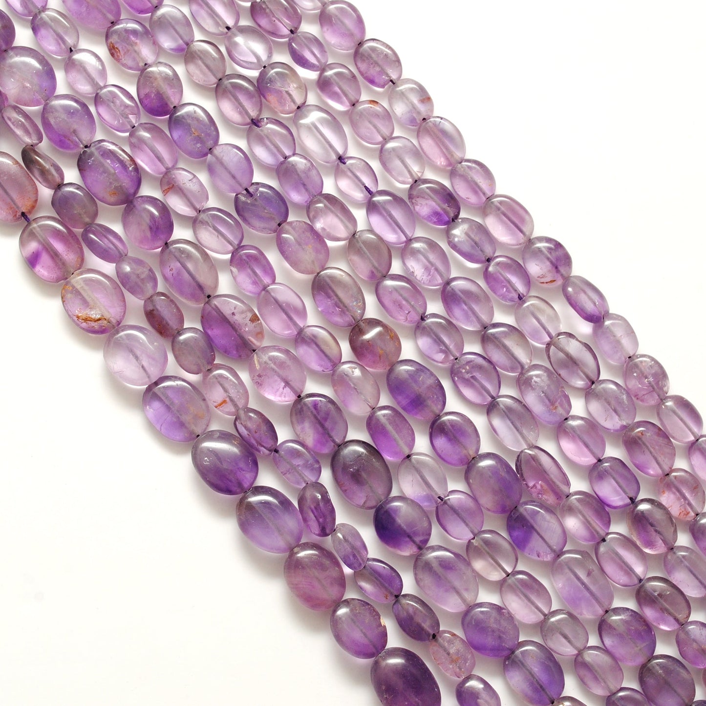 Natural Amethyst Oval Beads – 7x10-8x11mm Mix Sizes – 14" Strand DIY Jewelry Making