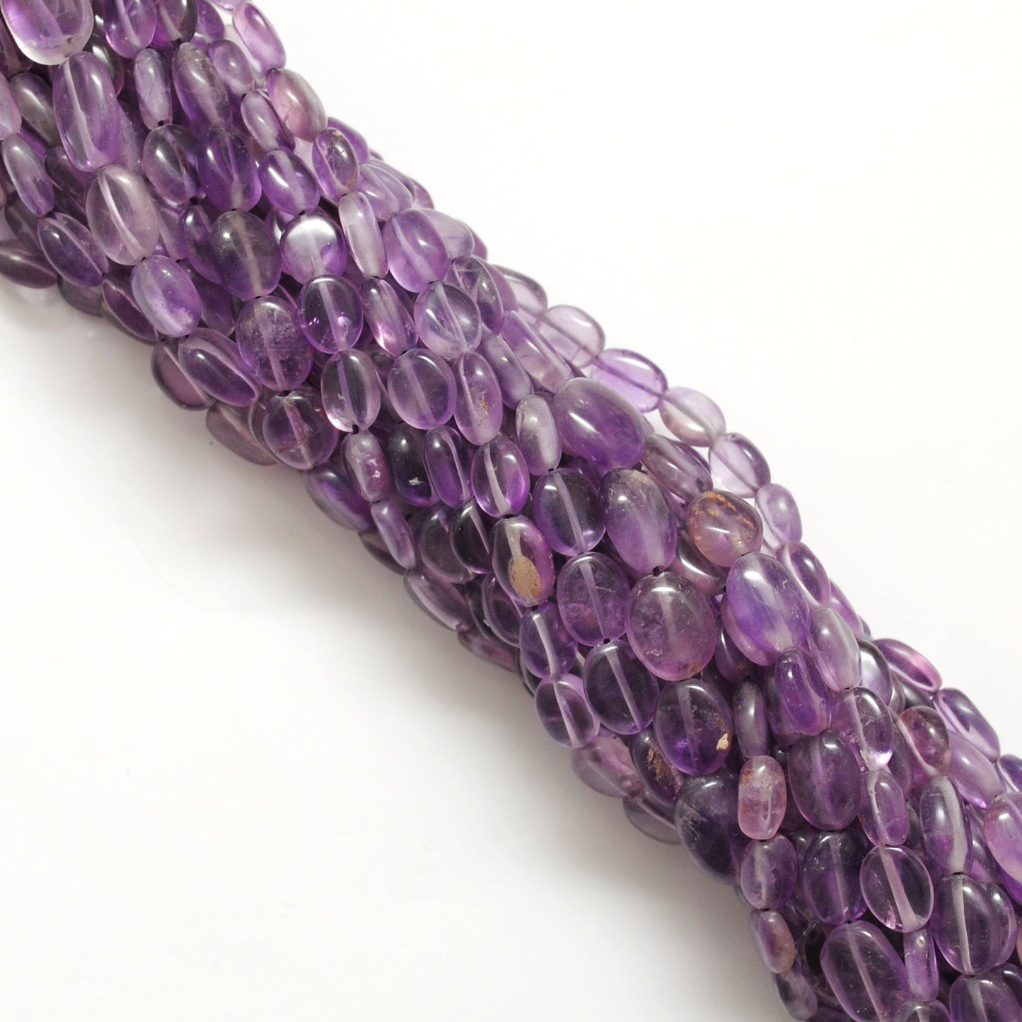 Natural Amethyst Oval Beads – 7x10-8x11mm Mix Sizes – 14" Strand DIY Jewelry Making