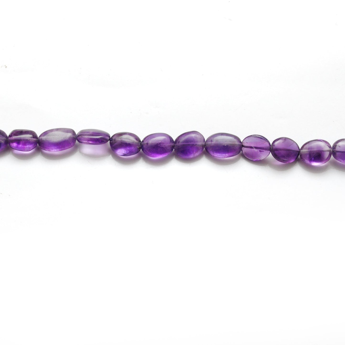 Natural Amethyst Oval Beads – 6x8mm to 7x9mm – 14-Inch Strand – Loose Gemstone for Jewelry Making