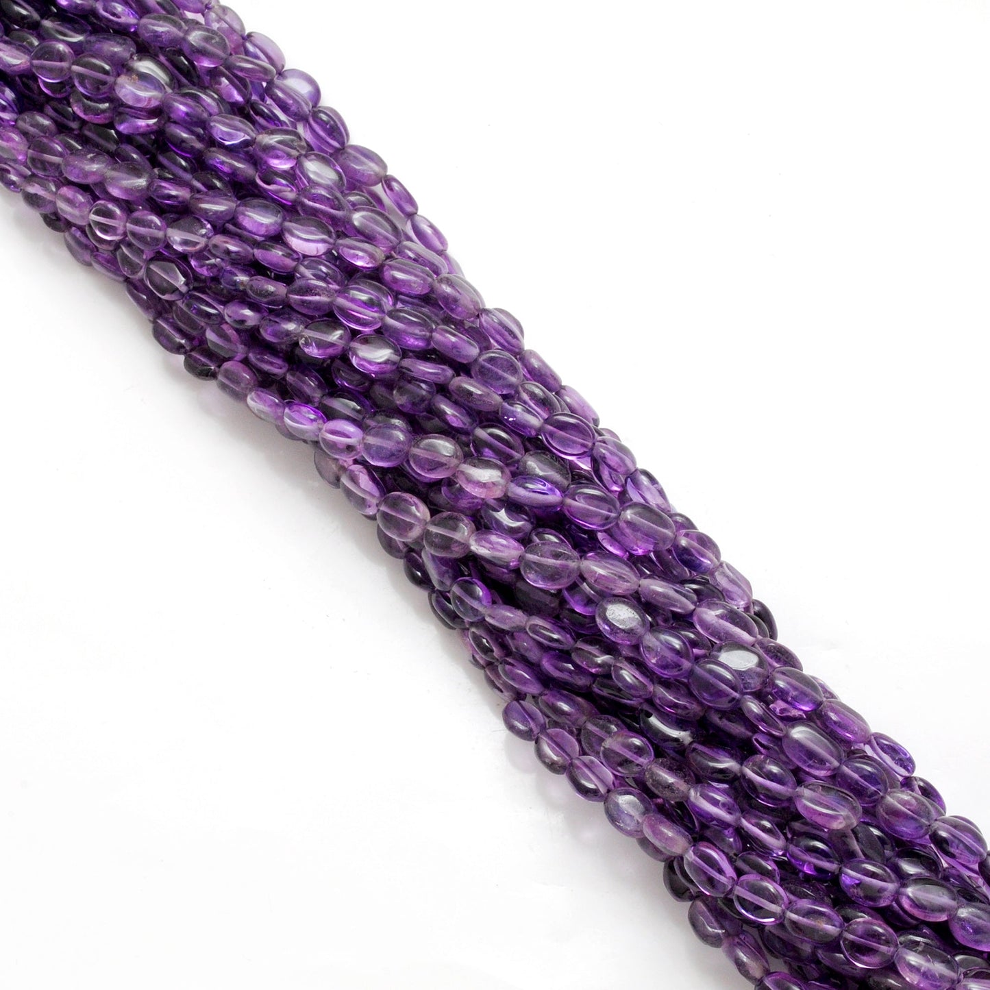 Natural Amethyst Oval Beads – 6x8mm to 7x9mm – 14-Inch Strand – Loose Gemstone for Jewelry Making