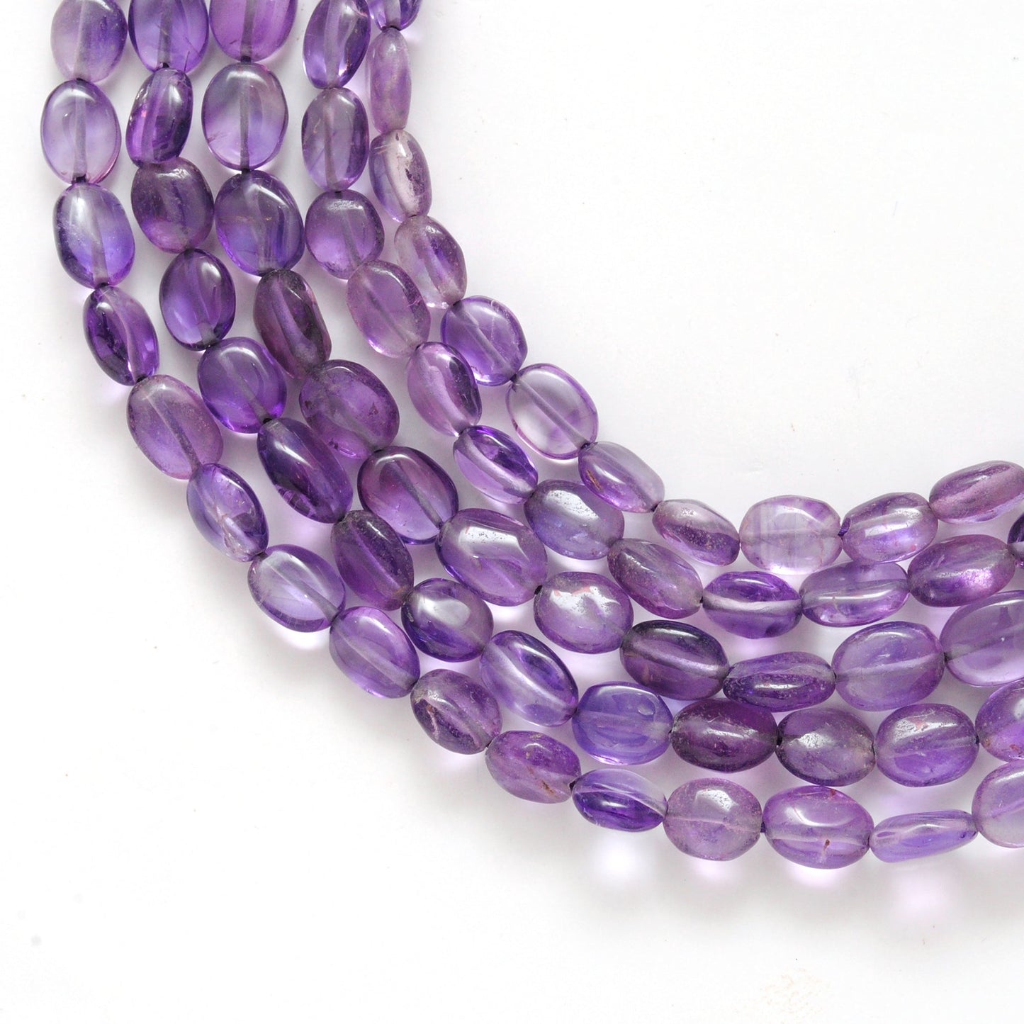Natural Amethyst Oval Beads – 6x8mm to 7x9mm – 14-Inch Strand – Loose Gemstone for Jewelry Making
