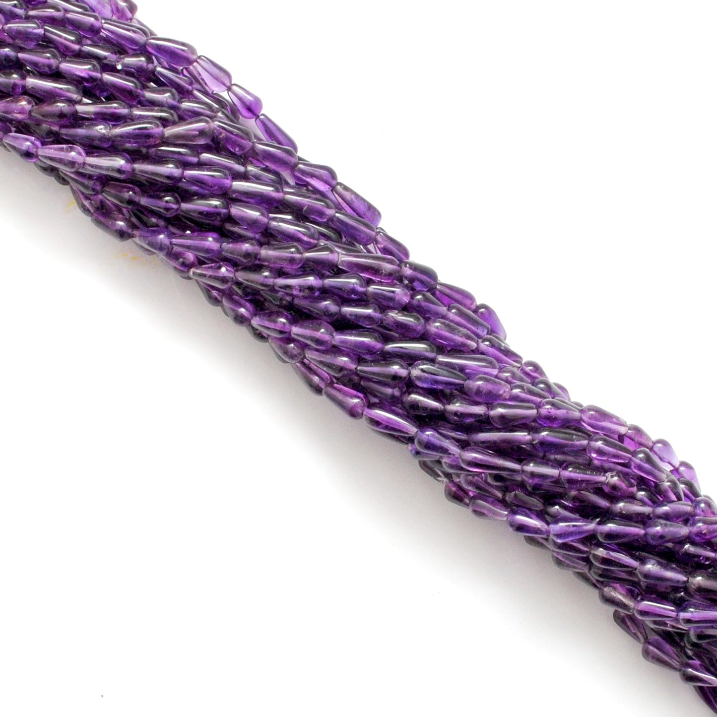 Natural Amethyst Drop Gemstone Beads, Multi-Size (4x7mm - 5x12mm), 14" Strand